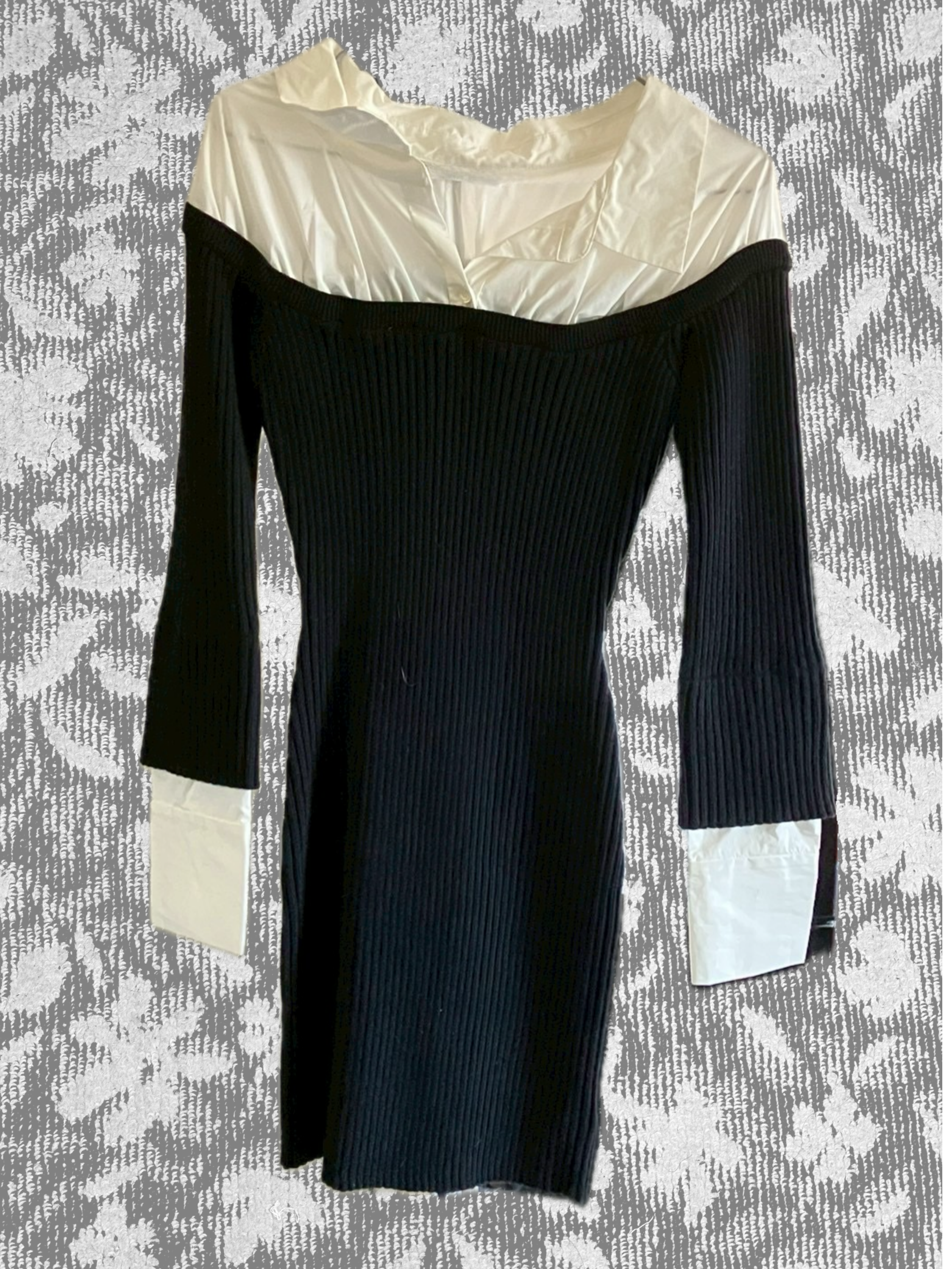 オフショルニットドッキングワンピース