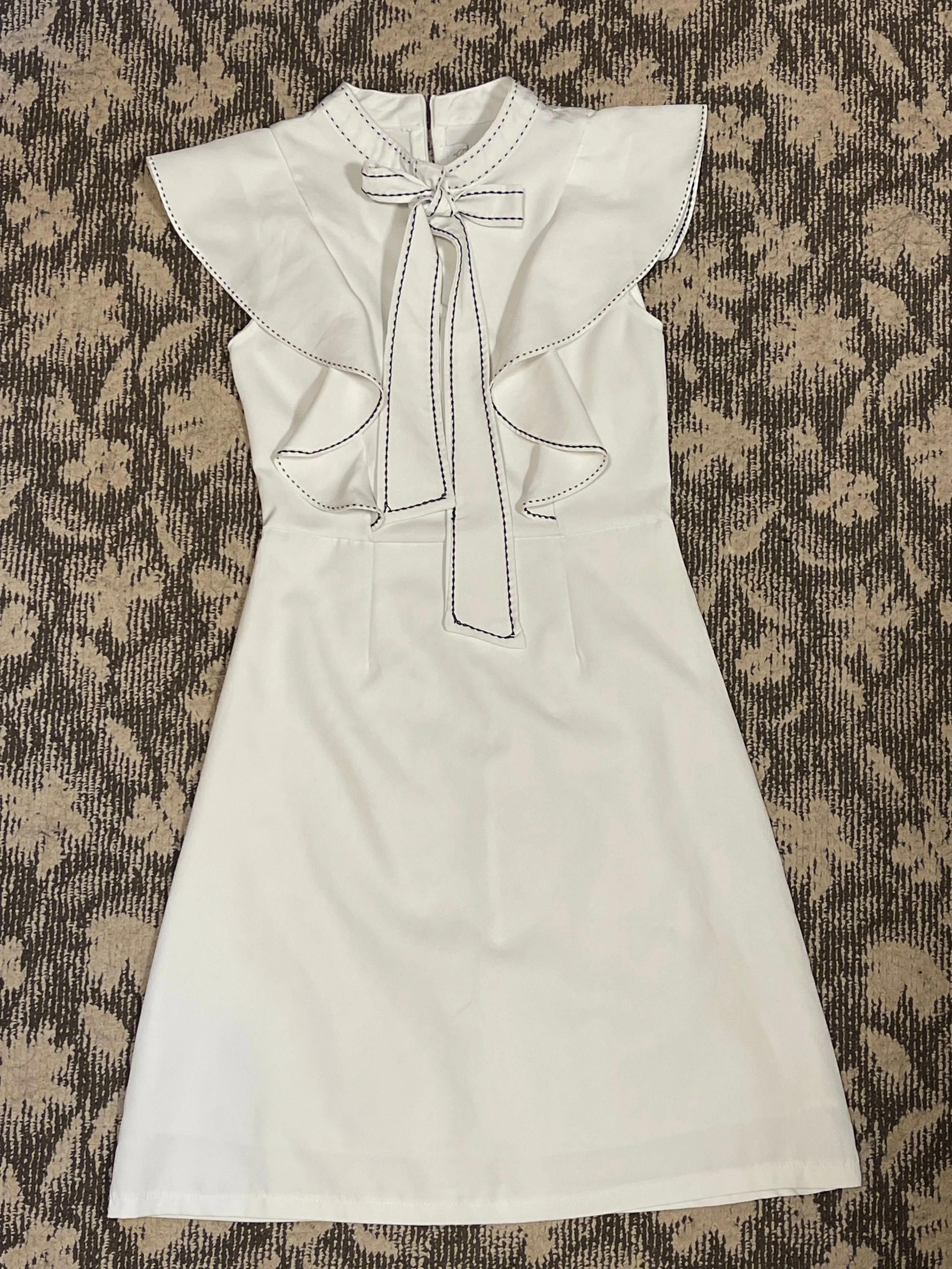 リボン フリル スリーブレス ワンピース