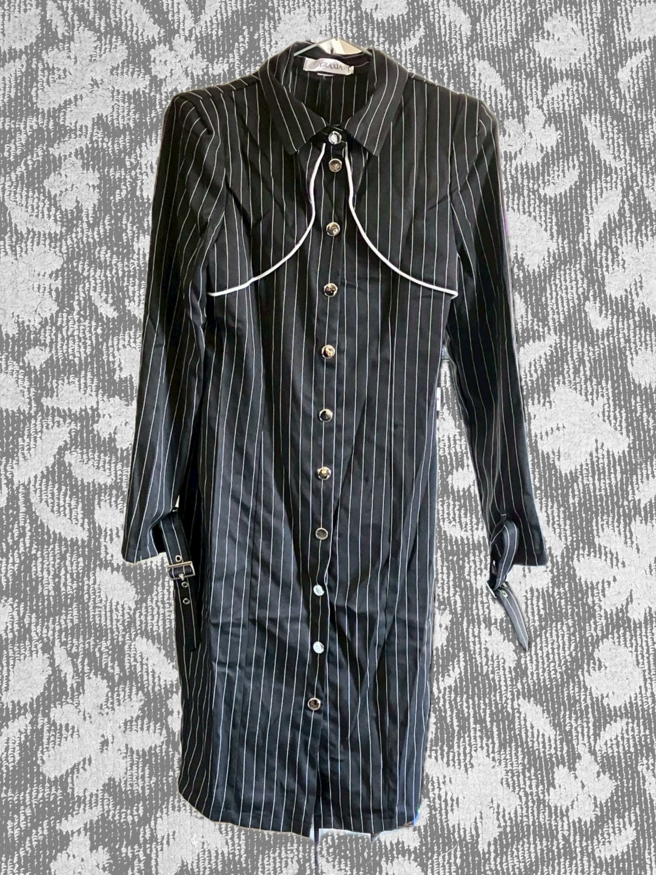 ピンストライプシャツドレス