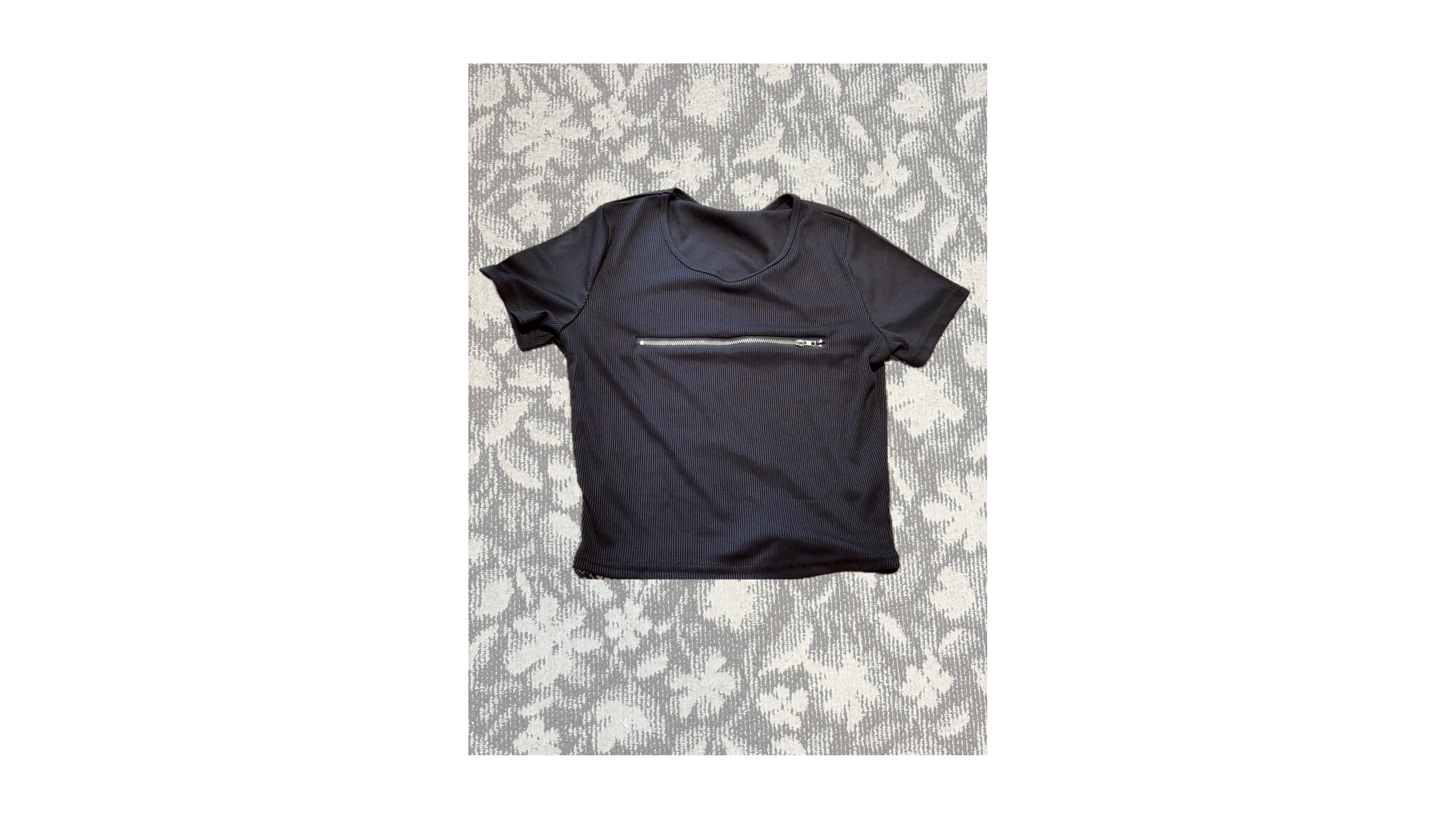 ジップアップカットソー(ブラック)