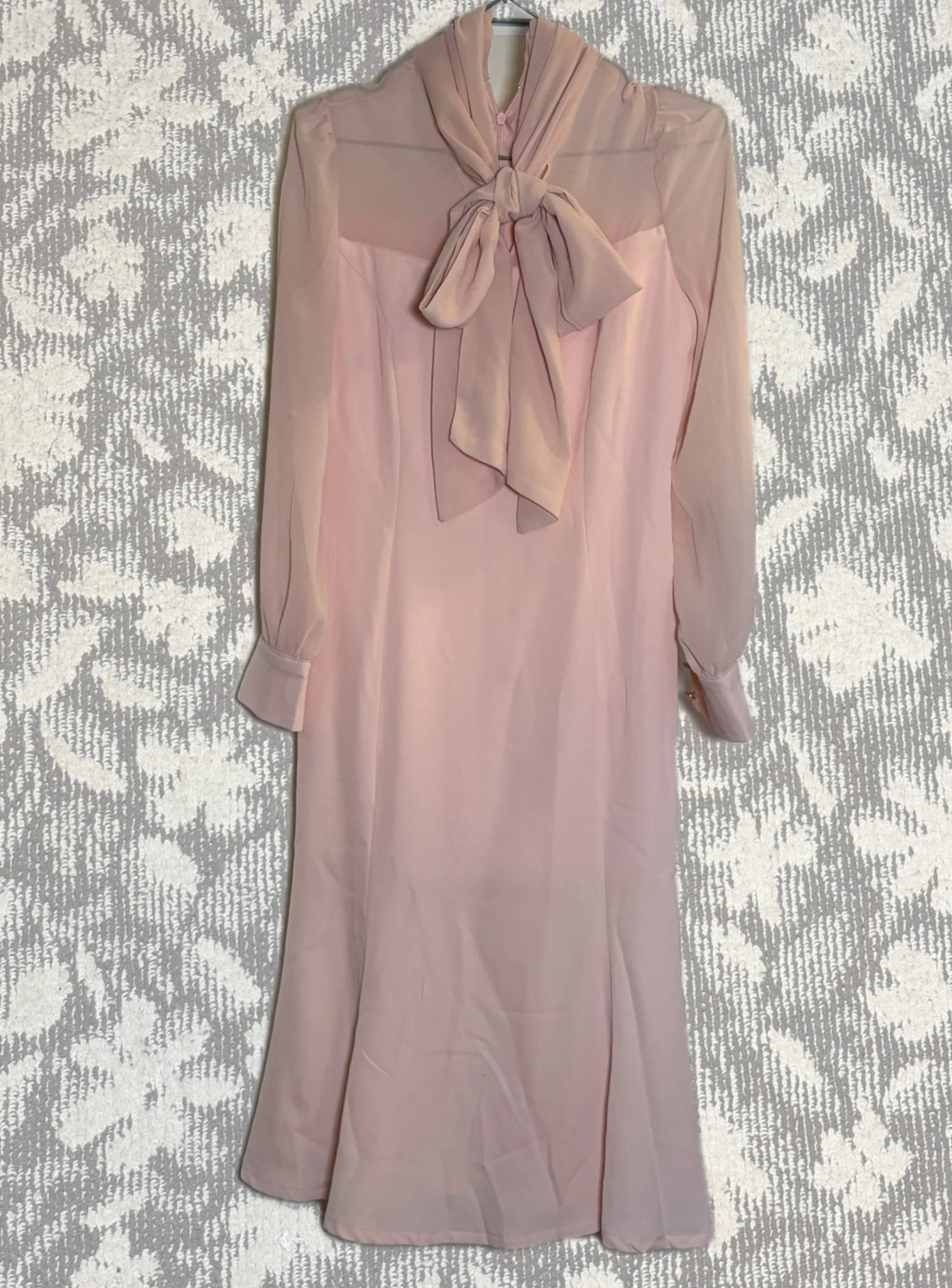 スイッチングチュールボウタイワンピース