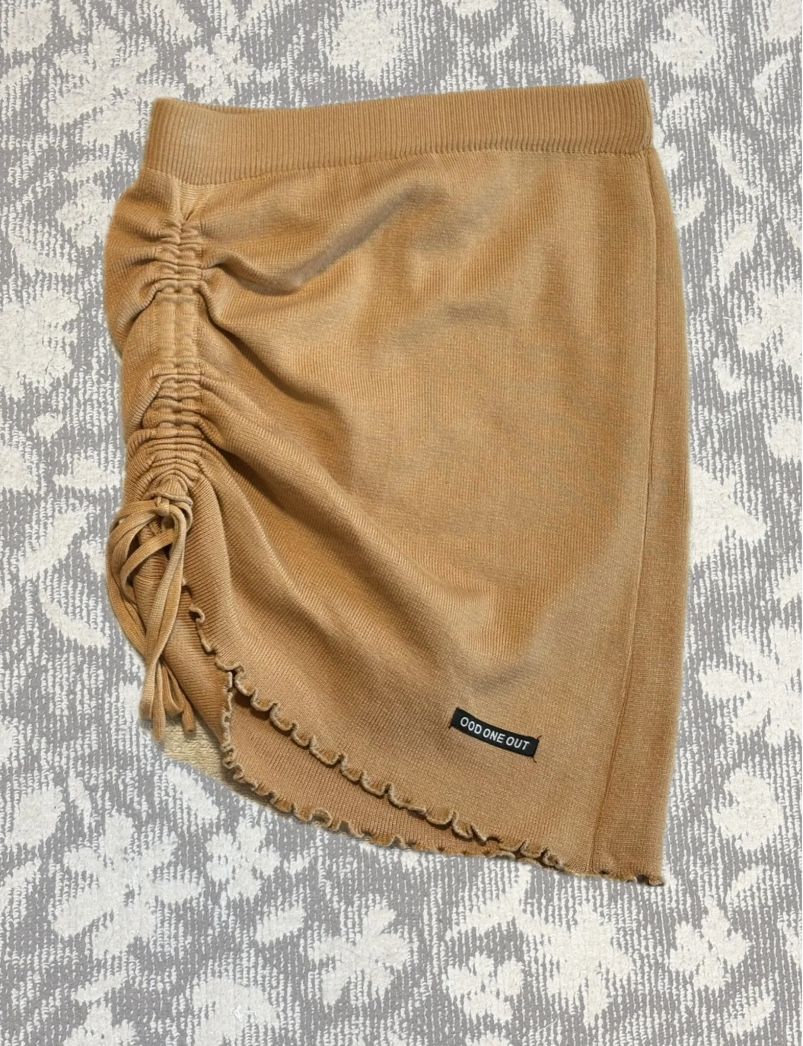 ドローコードニットミニスカート(ベージュ)