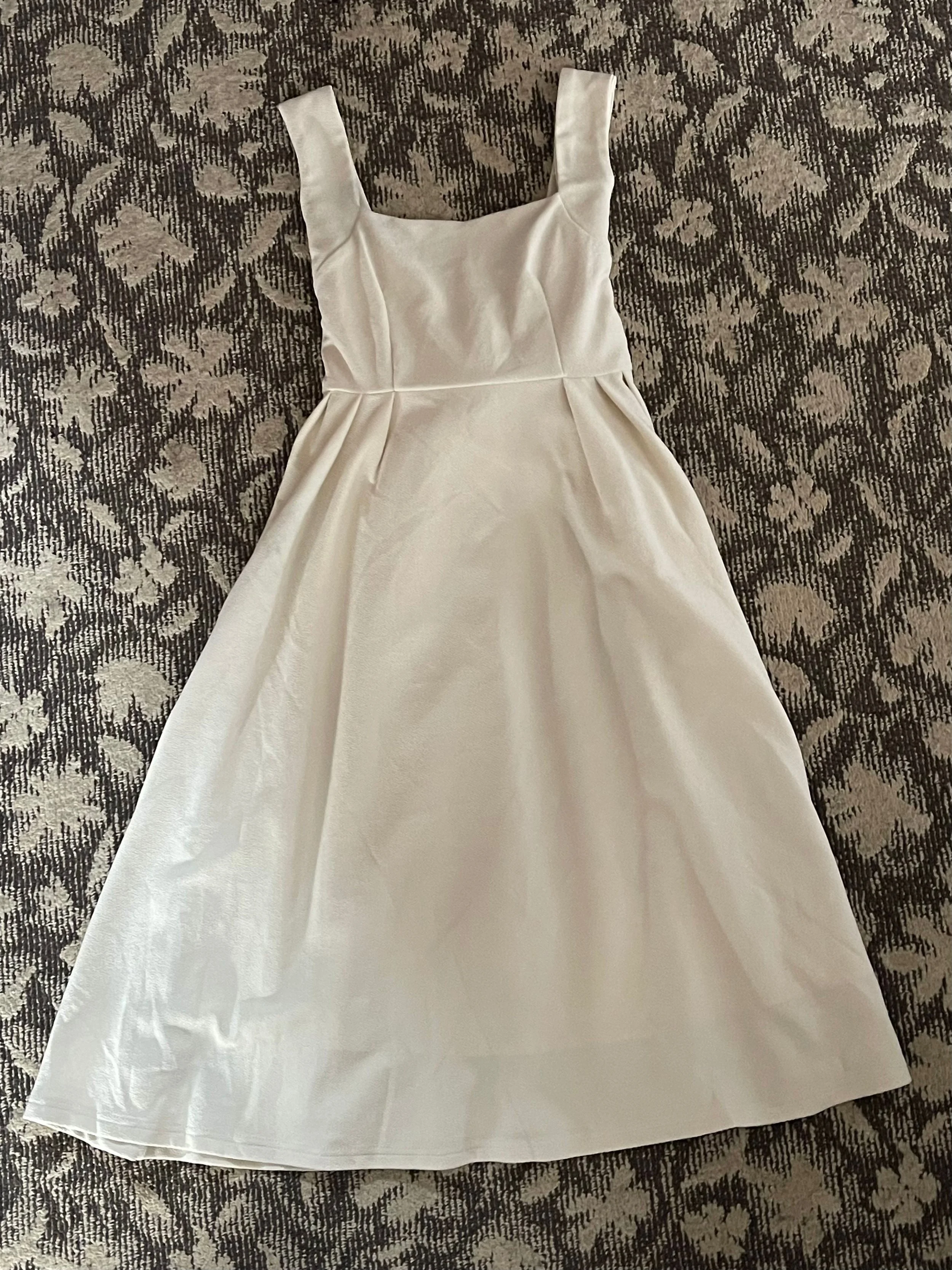 フレアスカート ワンピース バックリボン