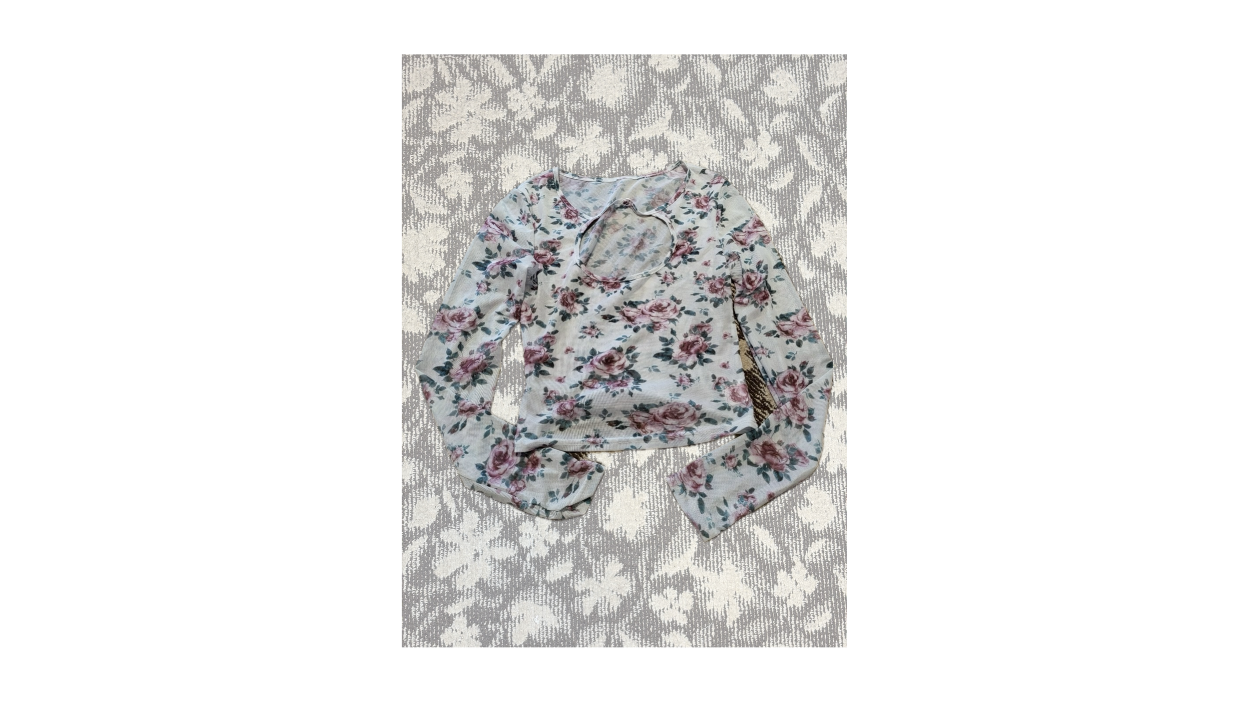 シースルーカットソー(花柄)