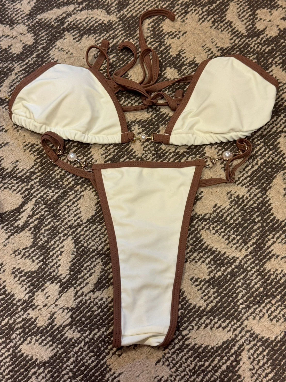 水着(ブラウン×ホワイト)