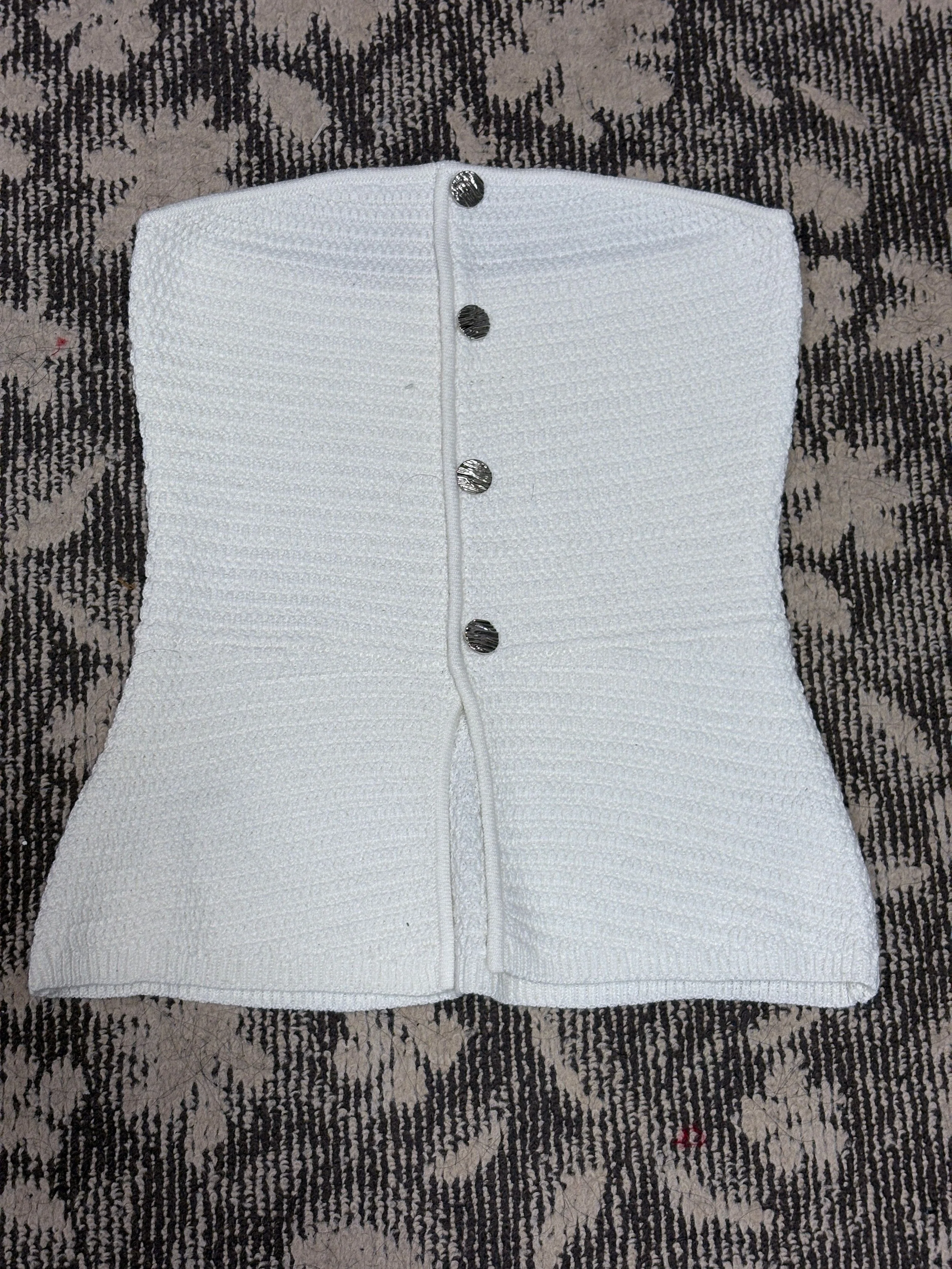 ホワイトニットベアトップ