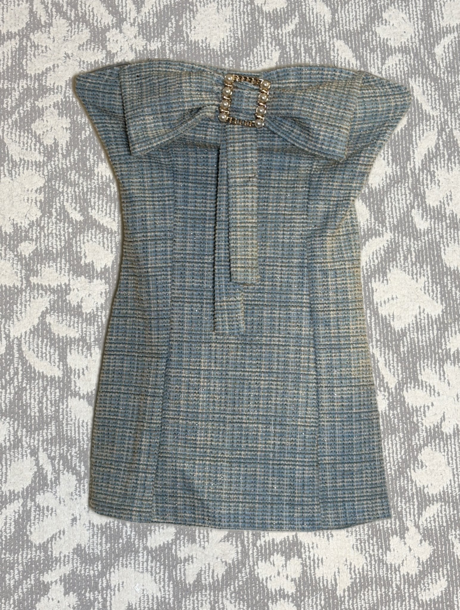 ツイードミニワンピース(ブルー)