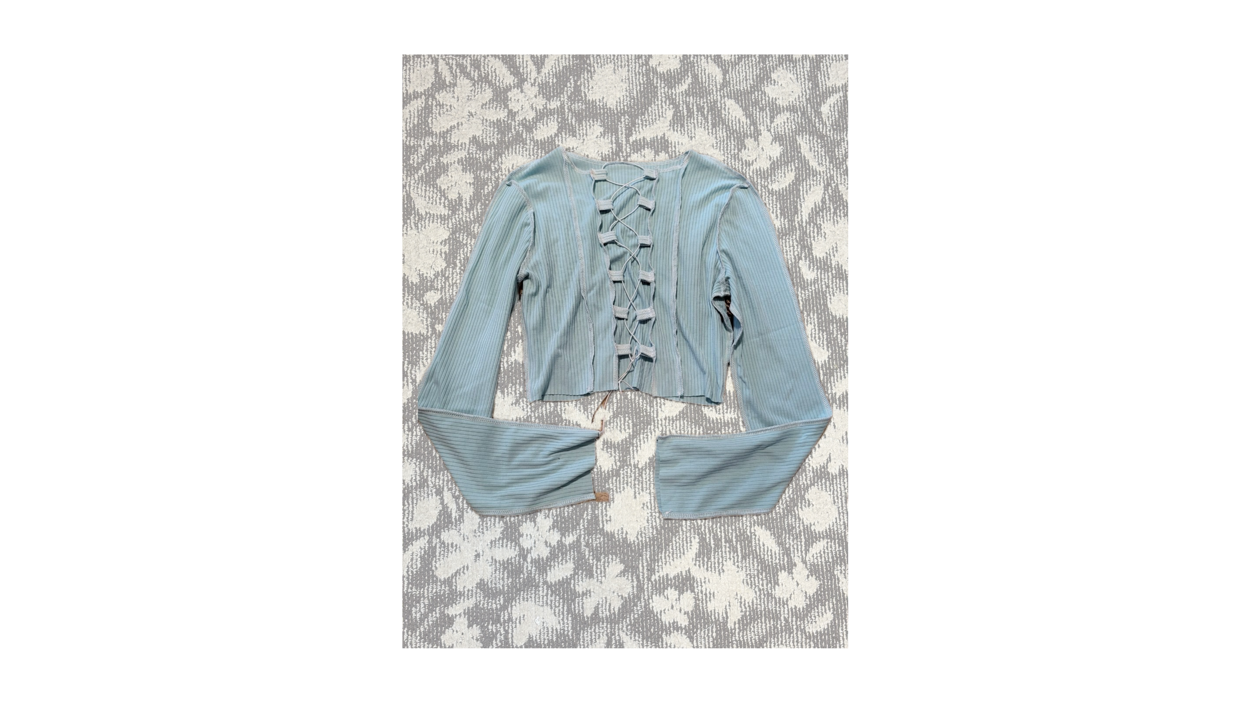 レースアップトップス(エメラルドグリーン)