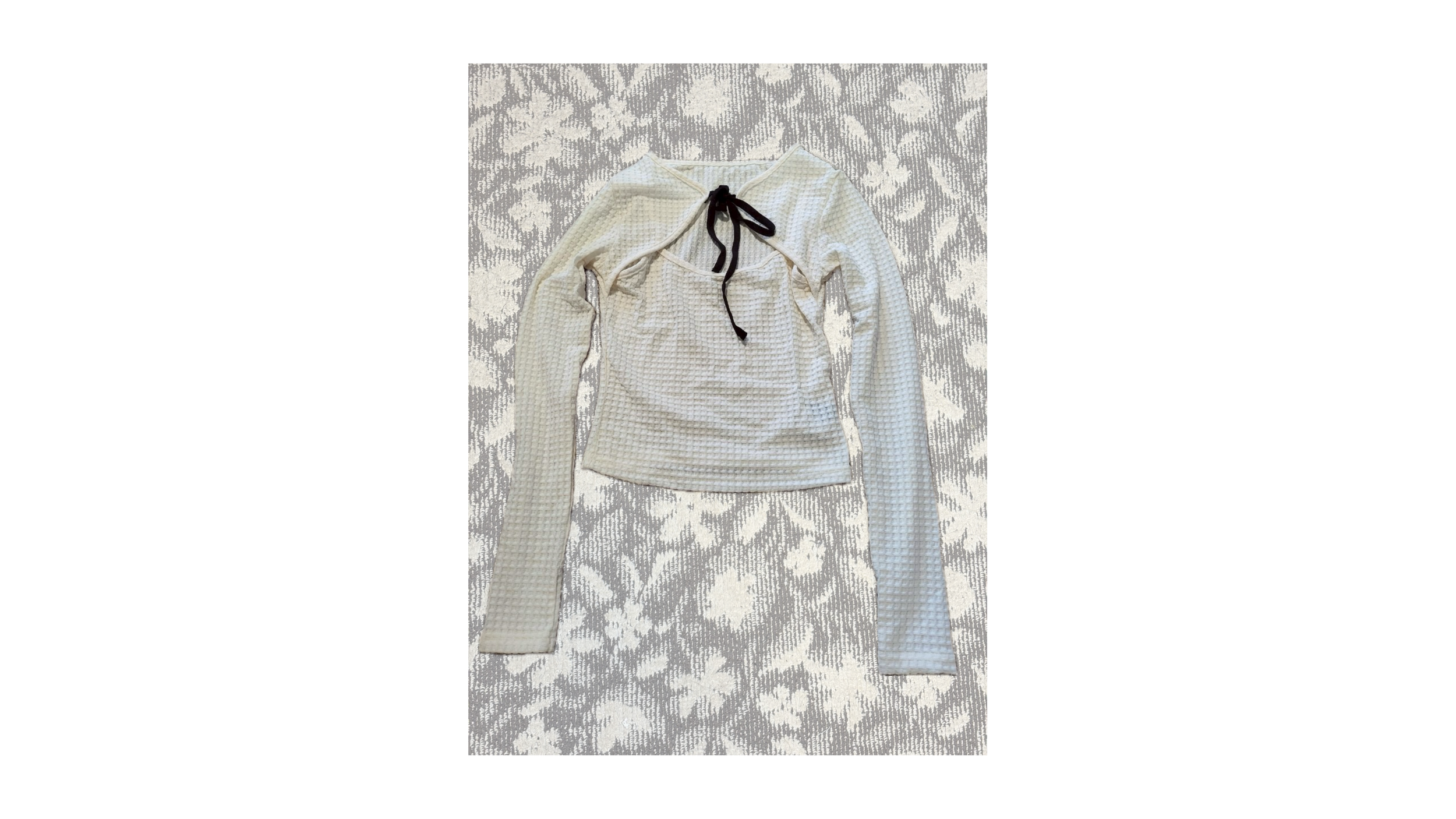 2in1 ロングスリーブTシャツ フロントタイ バレエコア