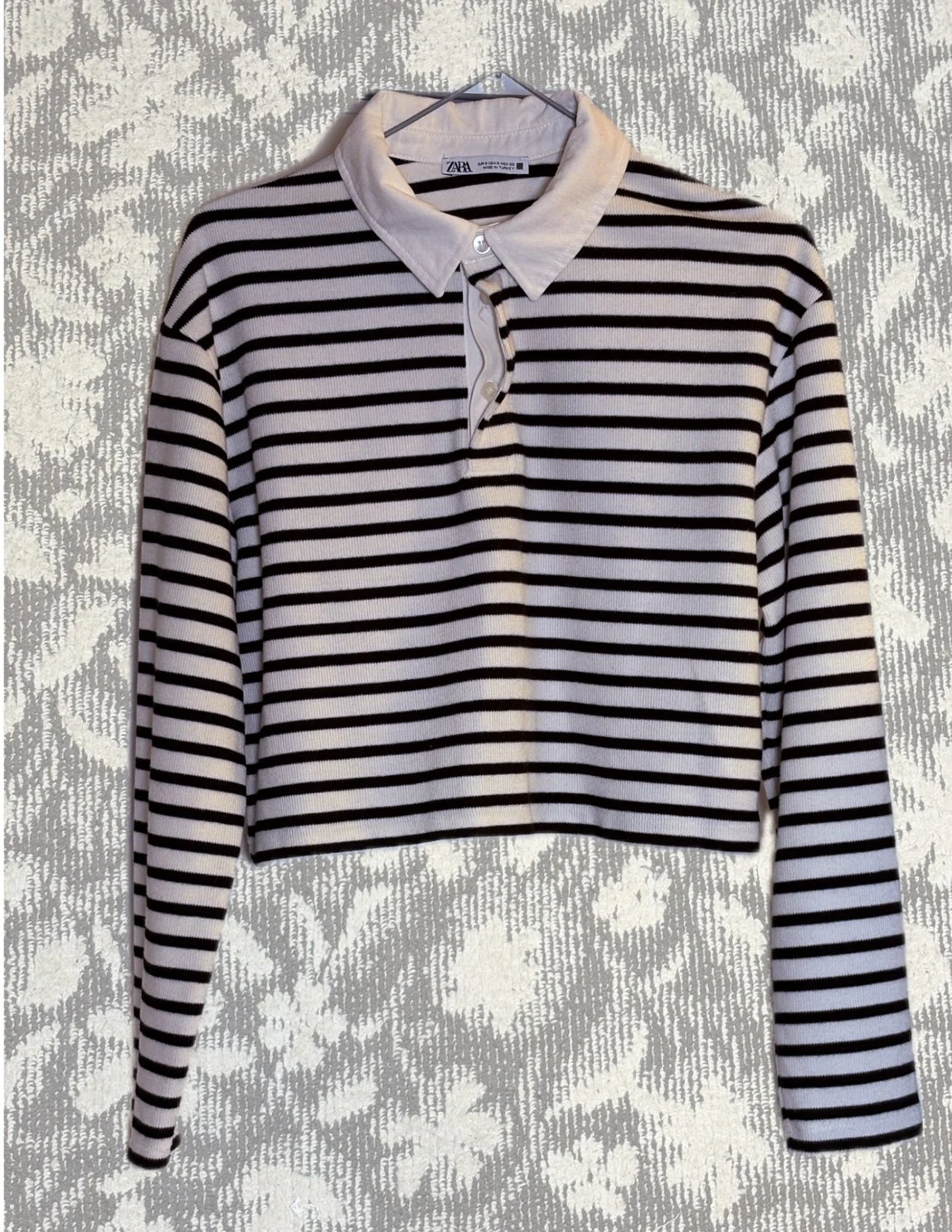 襟付きボーダーニット