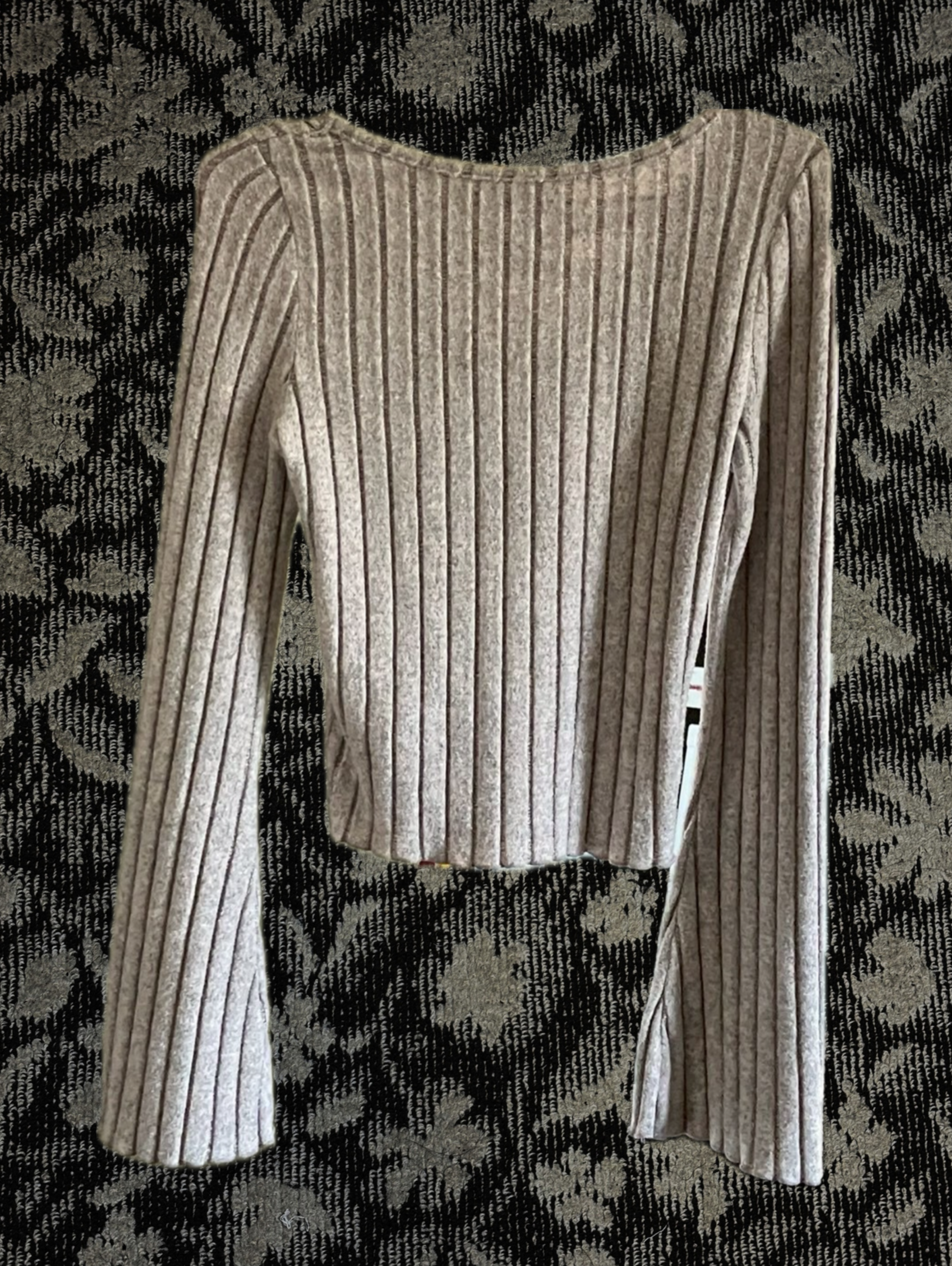 リブニットトップス（ベージュ）