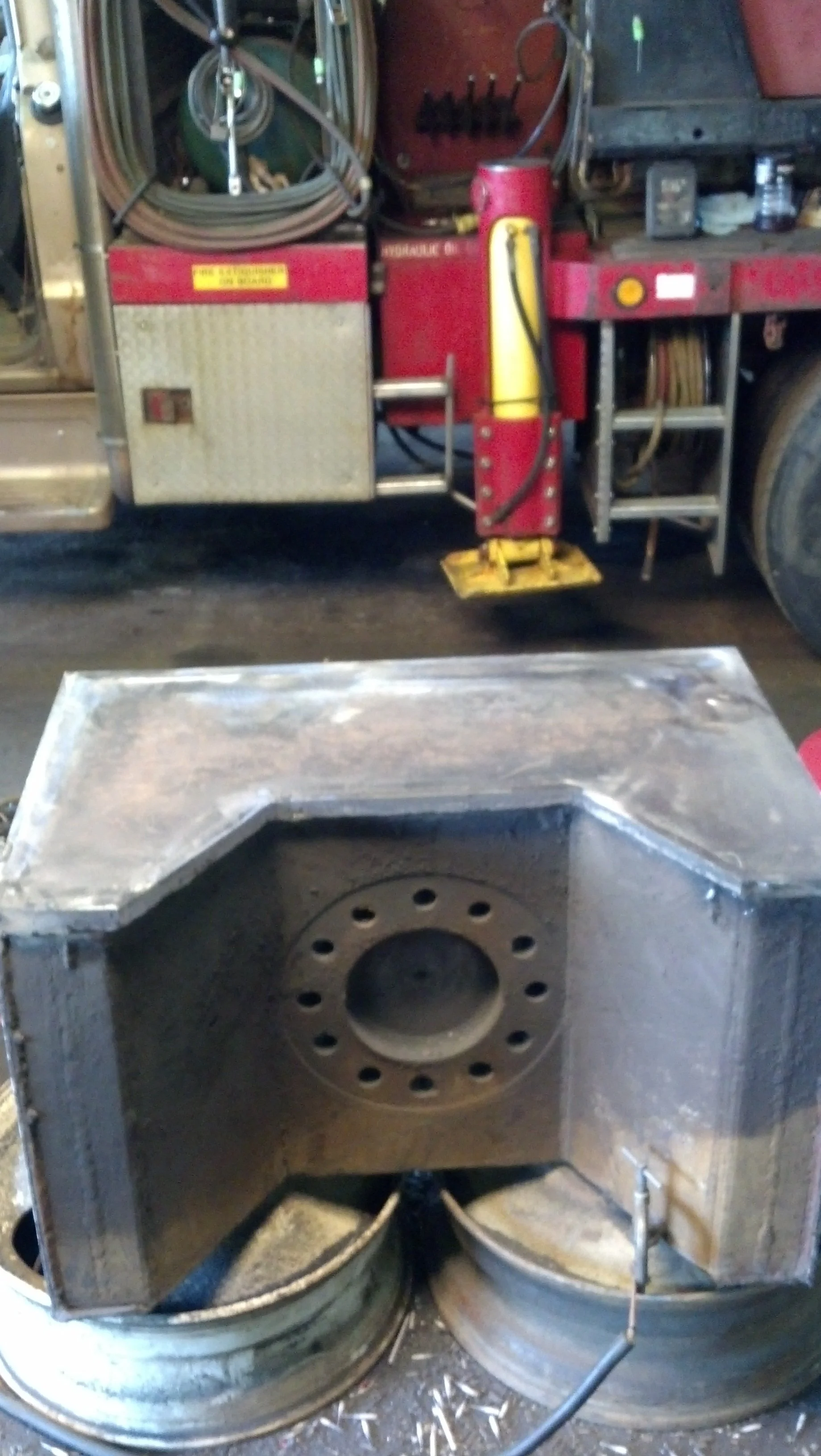 RPW Contracting welding repair on baler side ram in Jeannette, PA — heavy equipment fabrication and hydraulic component restoration
