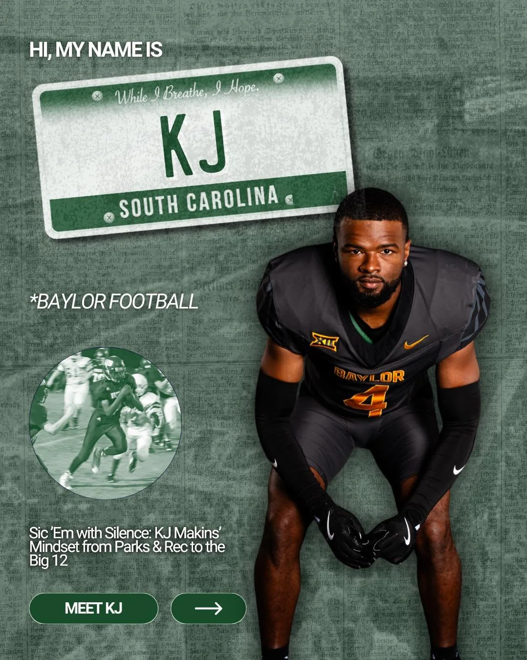 Kendrick &ldquo;KJ&rdquo; Makins didn&rsquo;t grow up surrounded by football trophies or blueprints for success. He was raised in a part of South Carolina where football is everything, but opportunity isn&rsquo;t. The people around him weren&rsquo;t 