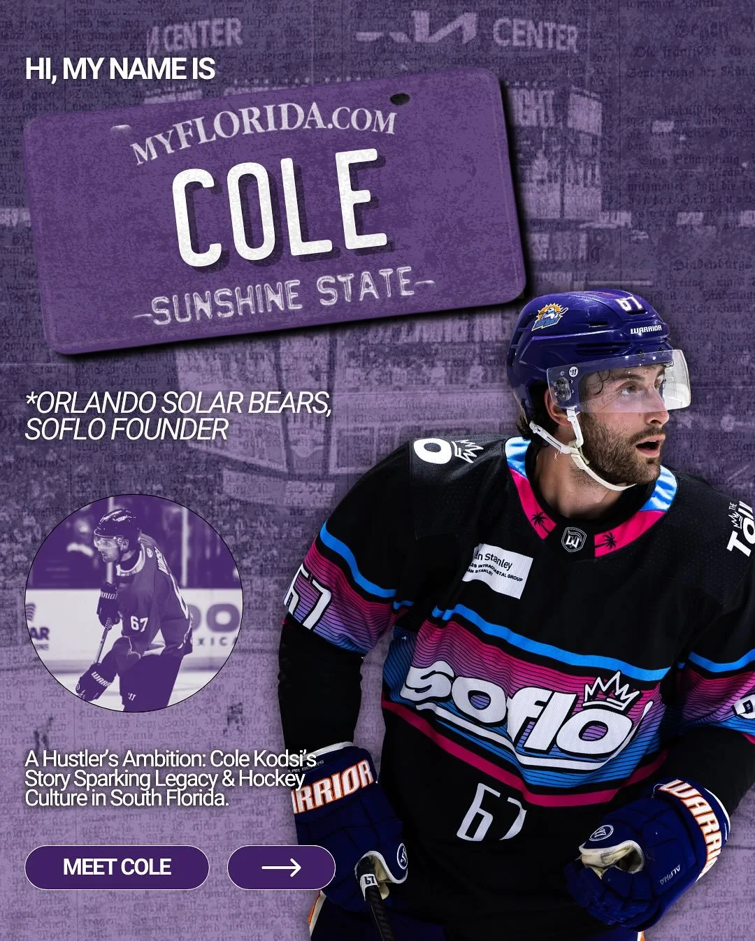 Growing up in South Florida, the hockey dream is like trying to start a fire in the middle of a storm. Nothing in the surrounding environment fuels your spark, yet you guard it with everything you have until, finally, the fire catches. Ice is scarce,