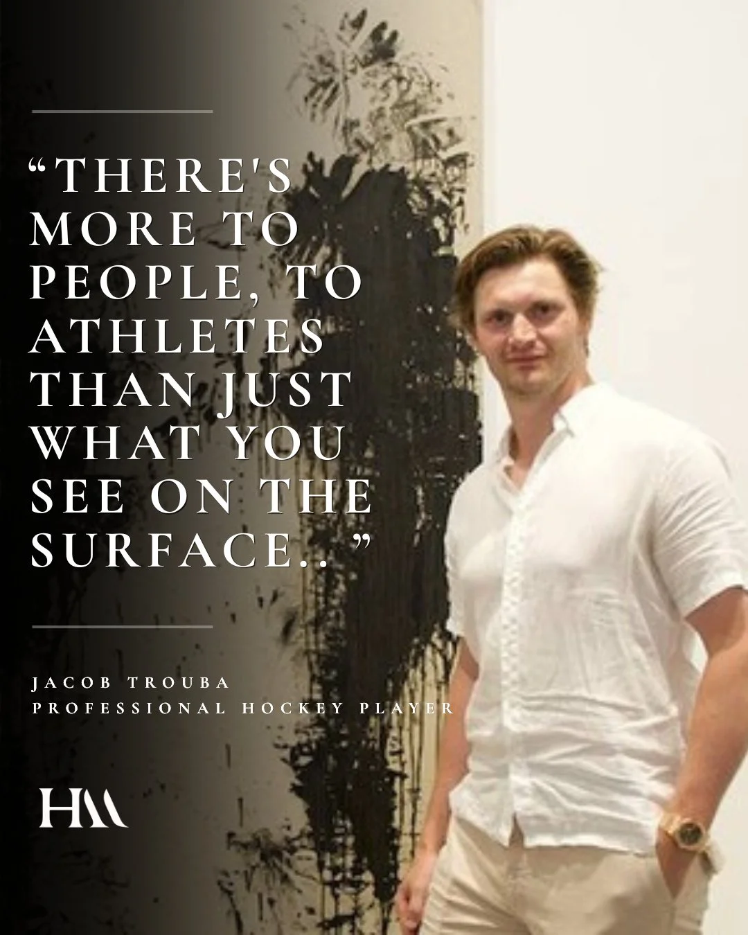 On canvas, Jacob Trouba is not the defenseman known for punishing hits and a hard edge. He is trying to slow things down, hold onto a moment long enough that it means something later.⁠
⁠
Trouba said he started painting about three years ago after a f