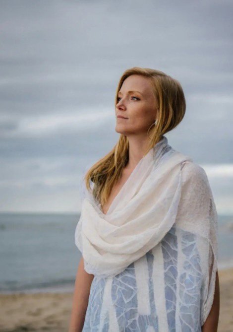 Sheer artistry in off-white Nuno felt by Pomegranate Moon