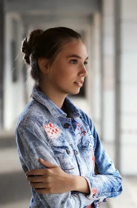 A statement in painted and distressed denim by Makobi