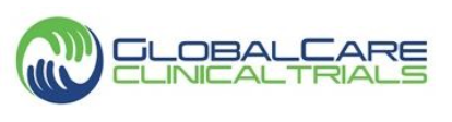GlobalCare Clinical Trials logo with a globe icon and green and blue text