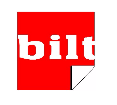 Red and white BILT logo on a sticky note