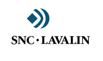 Logo of SNC Lavalin featuring a stylized blue emblem and the company name in black text.
