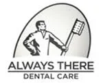 Logo for Always There Dental Care featuring a person holding a toothbrush.