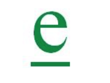 A stylized green letter 'e' with an underline