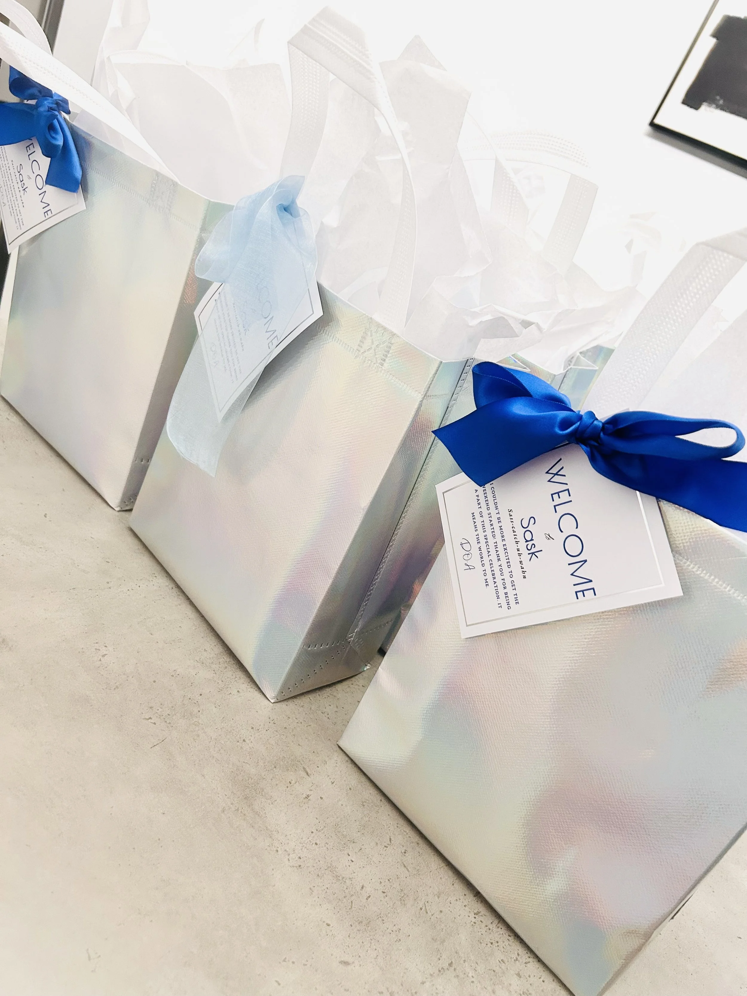 Welcome Gift Bags for a Golden Celebration