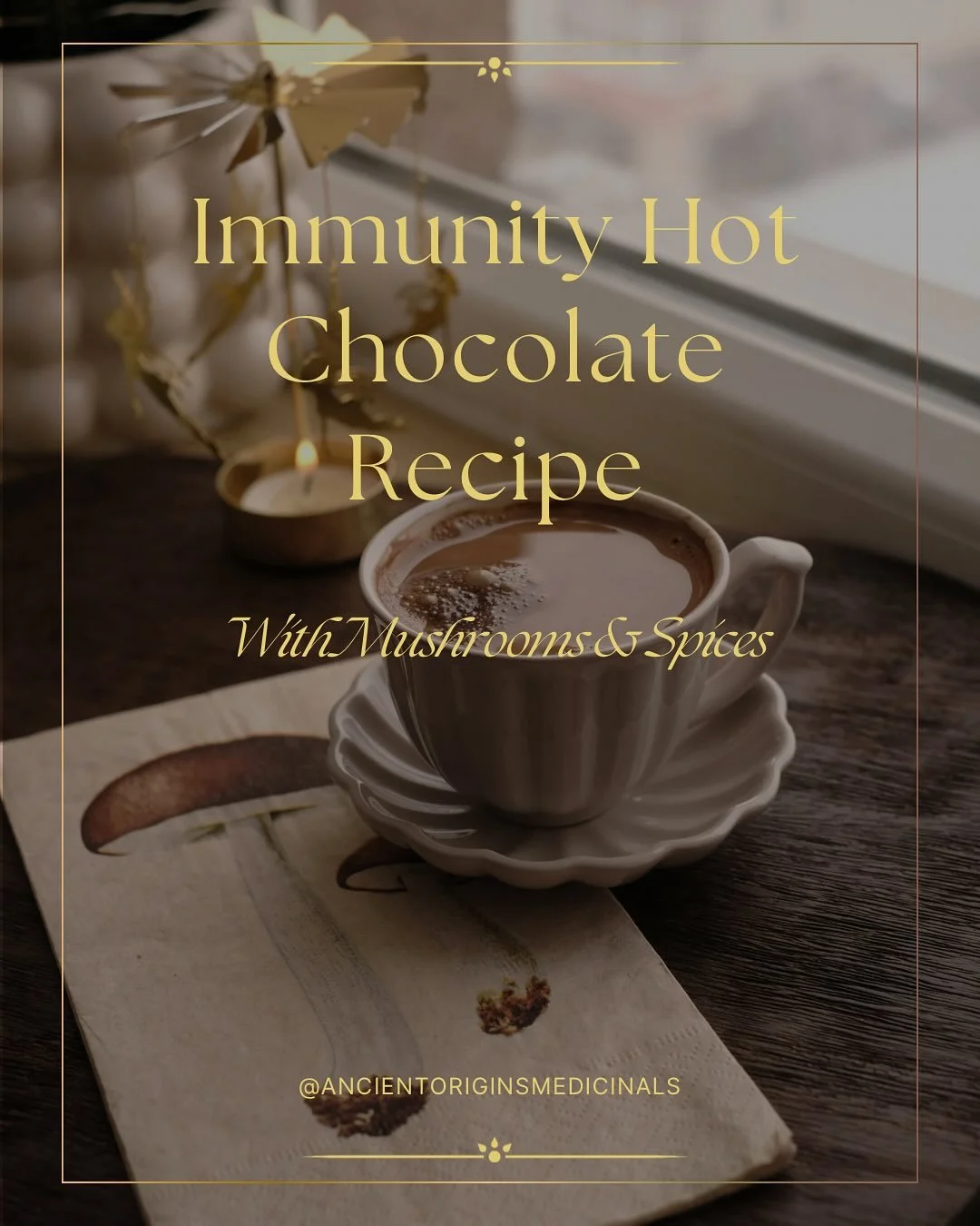 Cozy medicinal drinks are part of our fall routine, and here is one of our favourite ways to consume medicinal mushrooms as a daily treat! 

Made with our 5 Mushroom Blend Powder, this delicious hot chocolate is packed with herbs that will support he