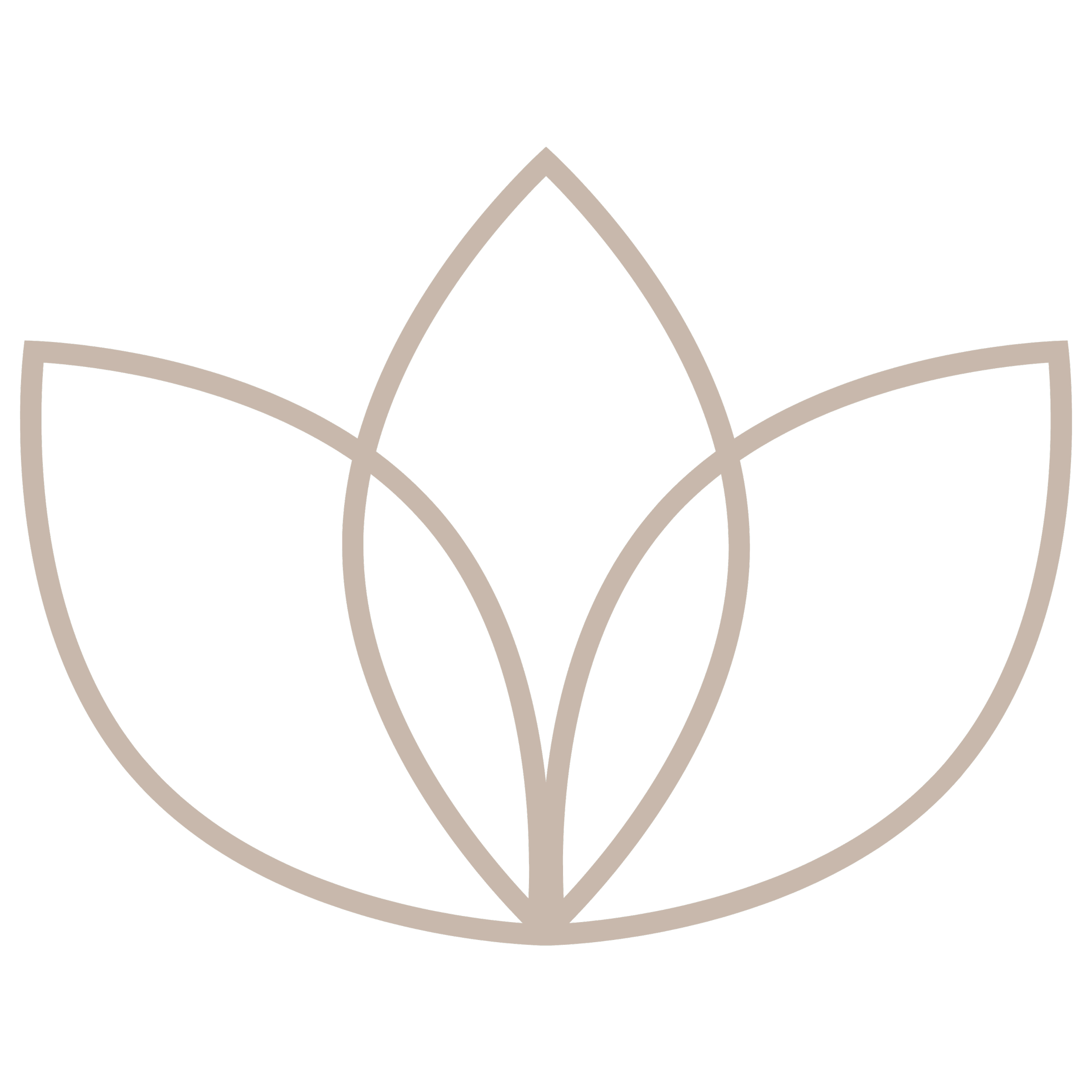 A simple line drawing of a lotus flower with five petals on a black background.