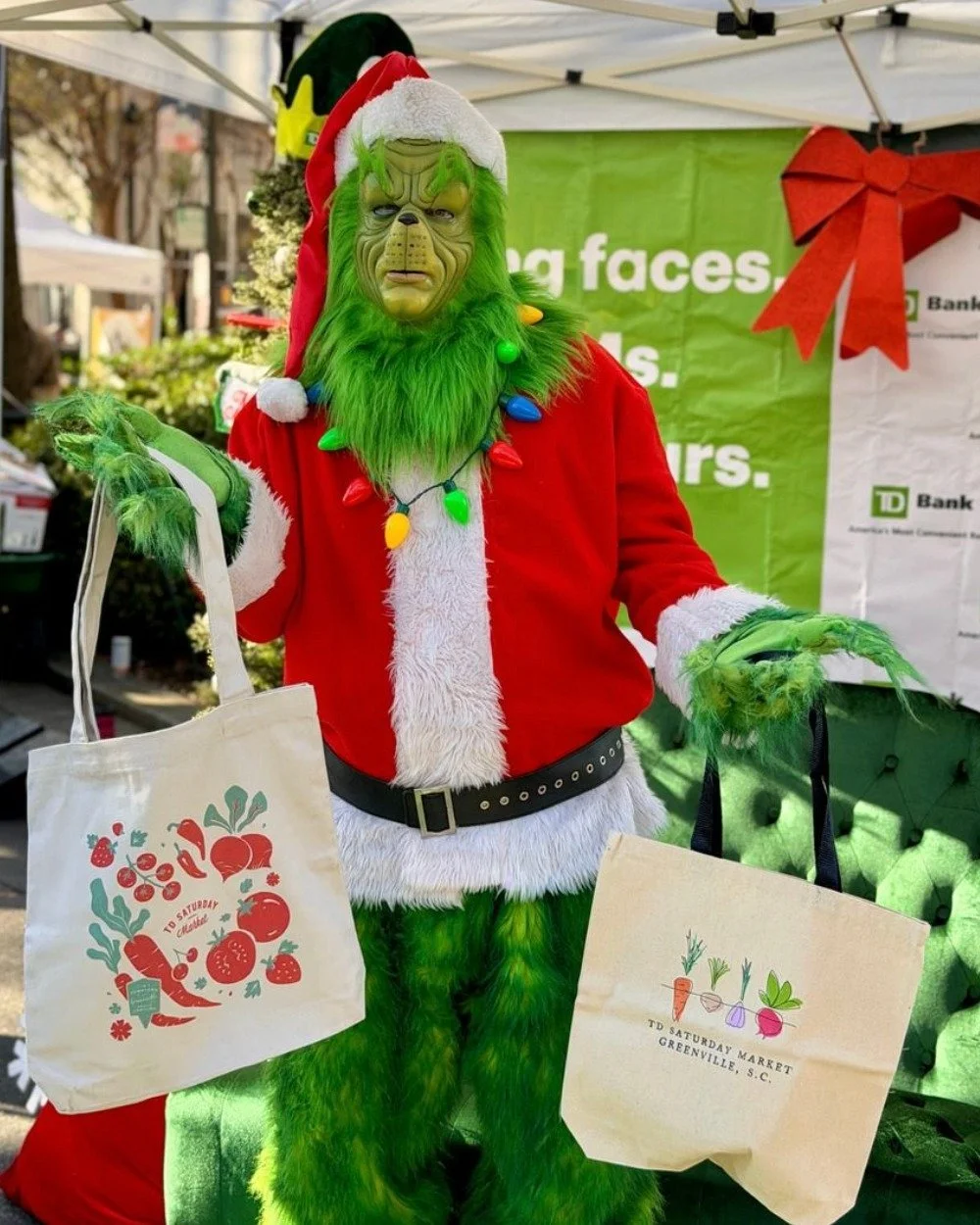 We had so much fun at the @gvillesatmarket Holiday Edition this weekend. Someone stopped by to shop, I forgot my 39.5 foot pole though....🤢

Thank you all for coming to shop!

#yeahthatgreenvillesc #printlocal #saturdaymarket #merch #customtees #tsh
