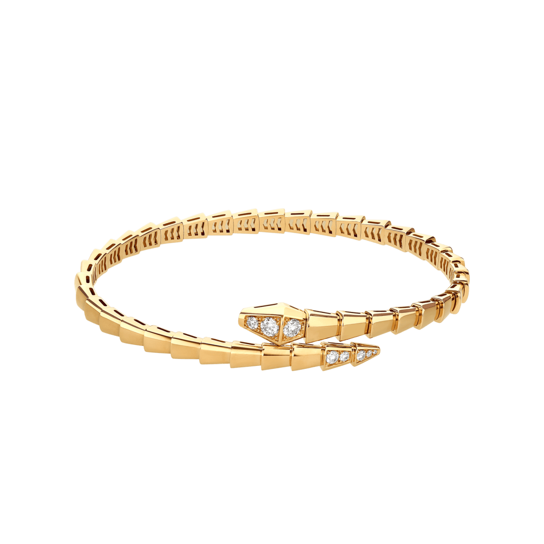 Serpenti Viper Bracelet, Pavé on Head & Tail