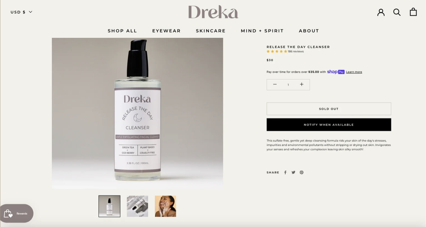 Dreka, a skincare and whole body wellness brand by Dreka Gates
