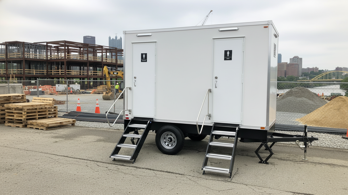 Mobile Restroom Rental Construction Site Pittsburgh PA