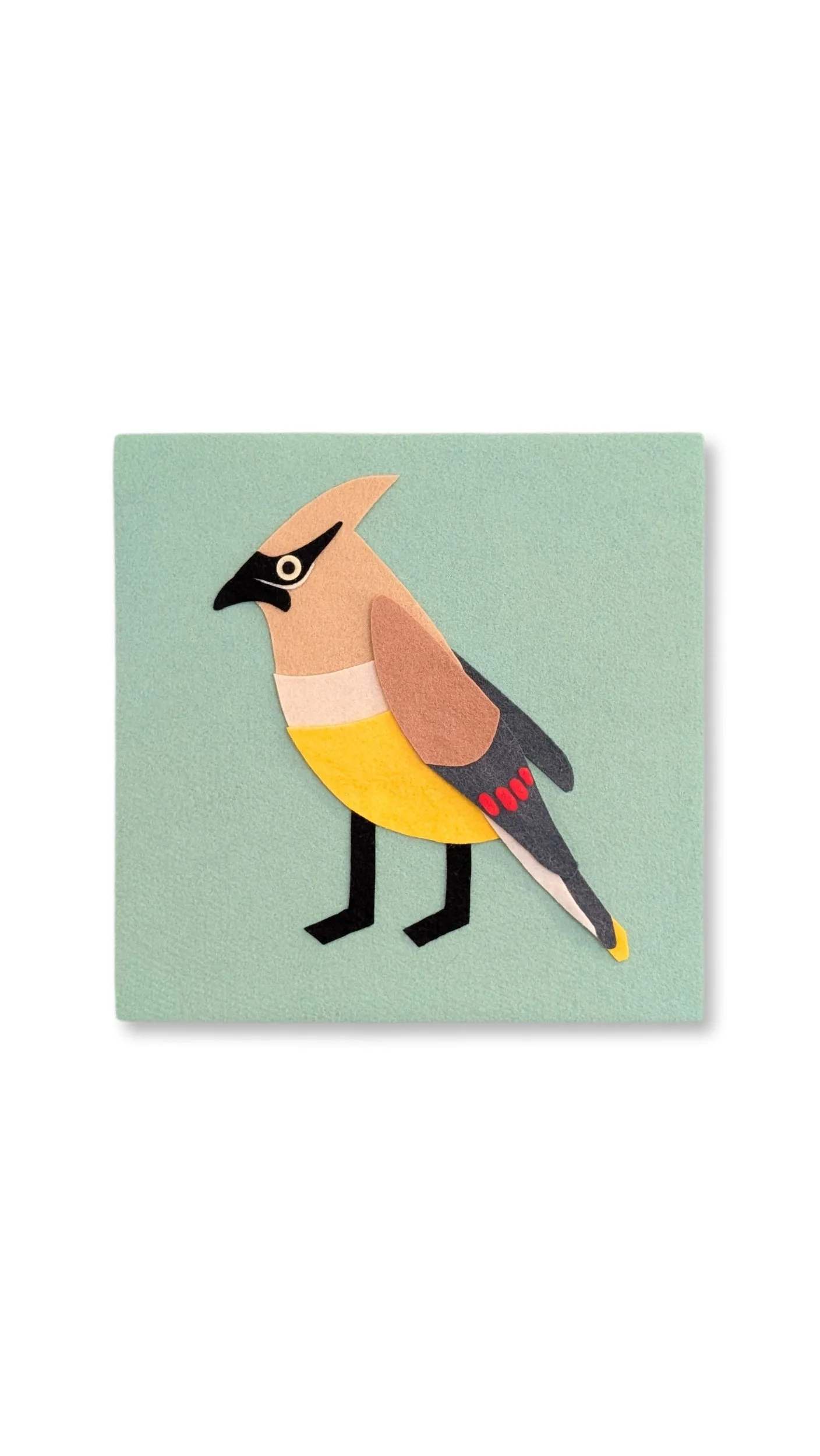 CEDAR WAXWING
12x12 inches
Wool Felt & Wood