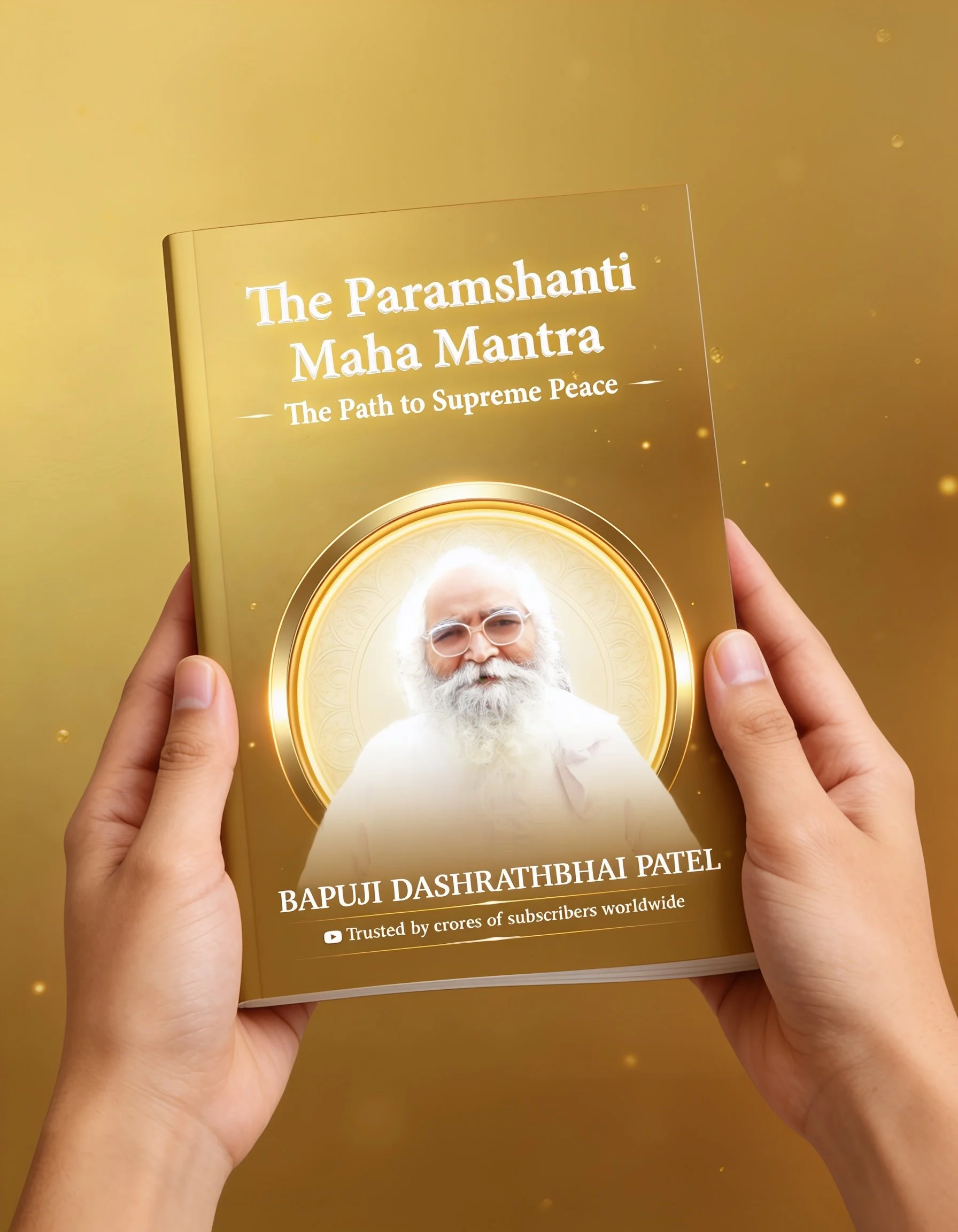 Front cover of The Paramshanti Maha Mantra: The Path to Supreme Peace, a spiritual book by Bapuji Dashrathbhai Patel.