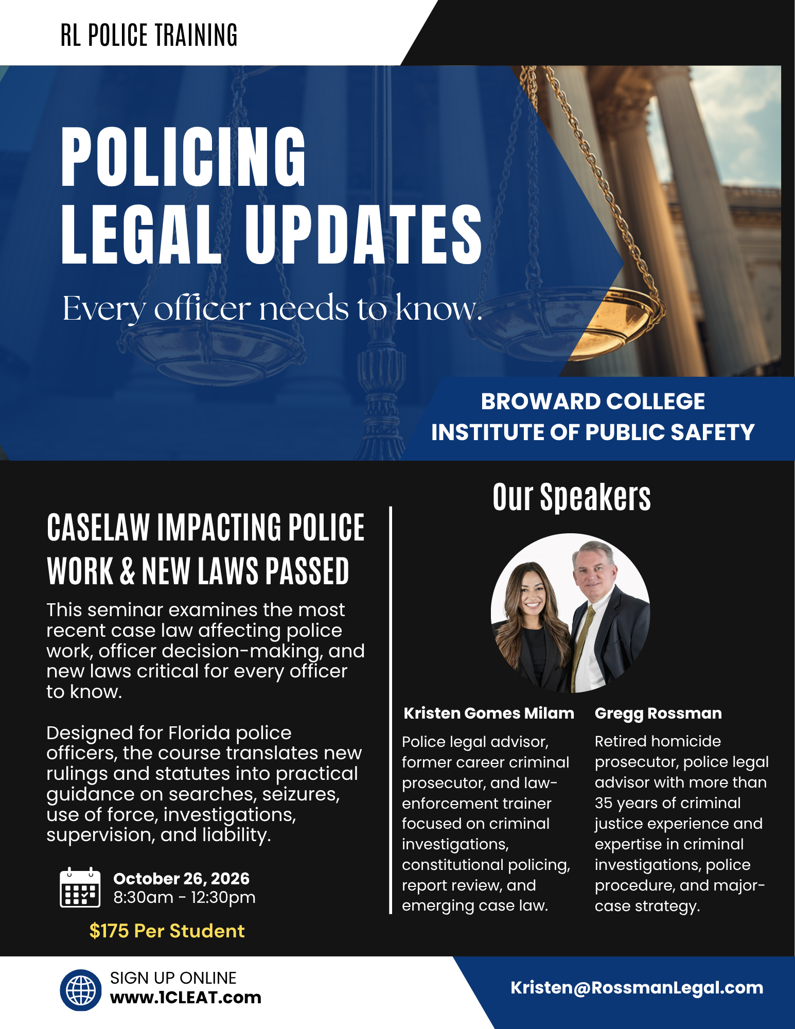October 26th, 2026 - Policing Legal Updates