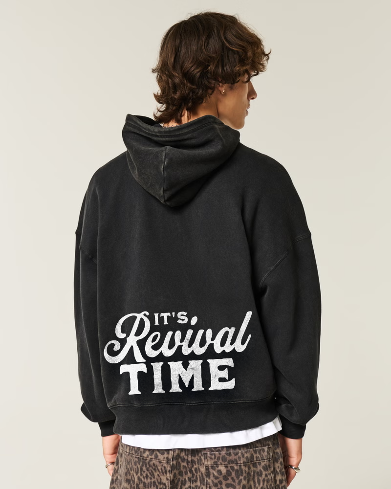 It's Revival Time - Baggy Cinch Hoodie