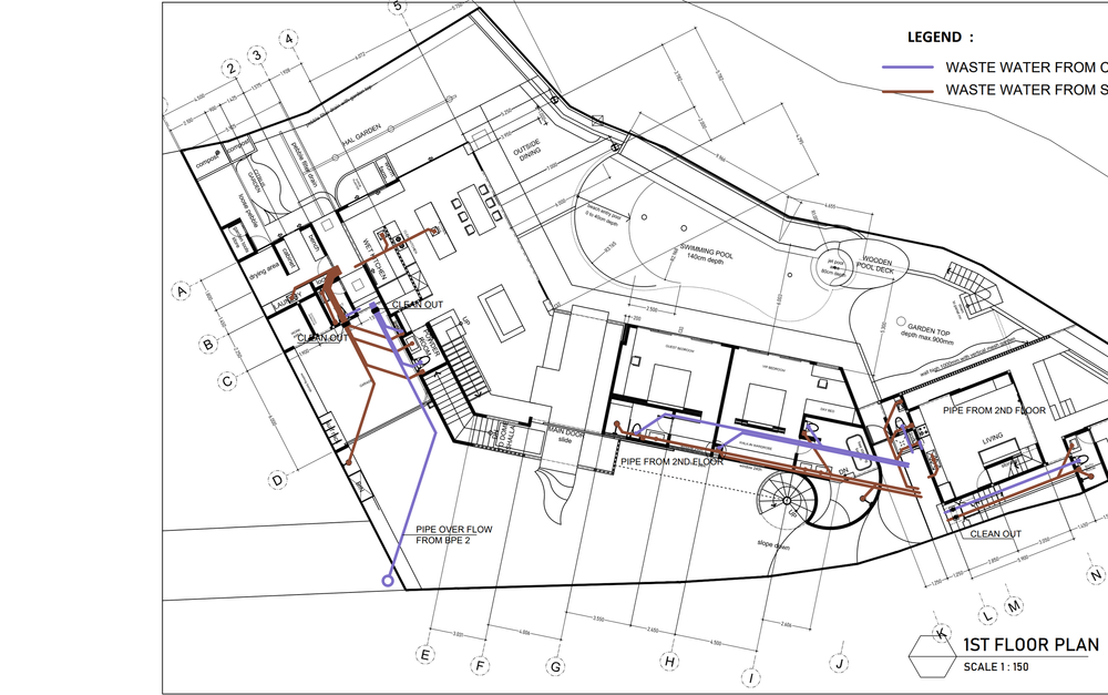 Detailed plumbing layout