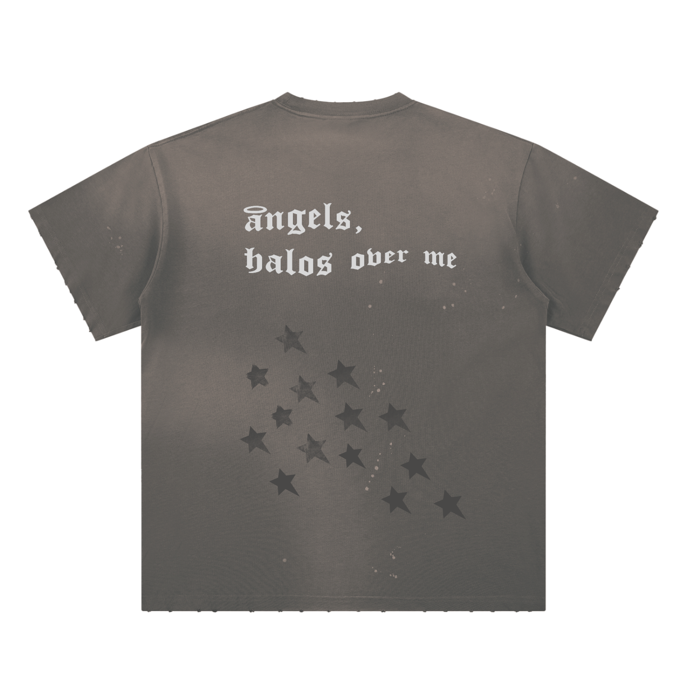 "Angels, halos over me" tee