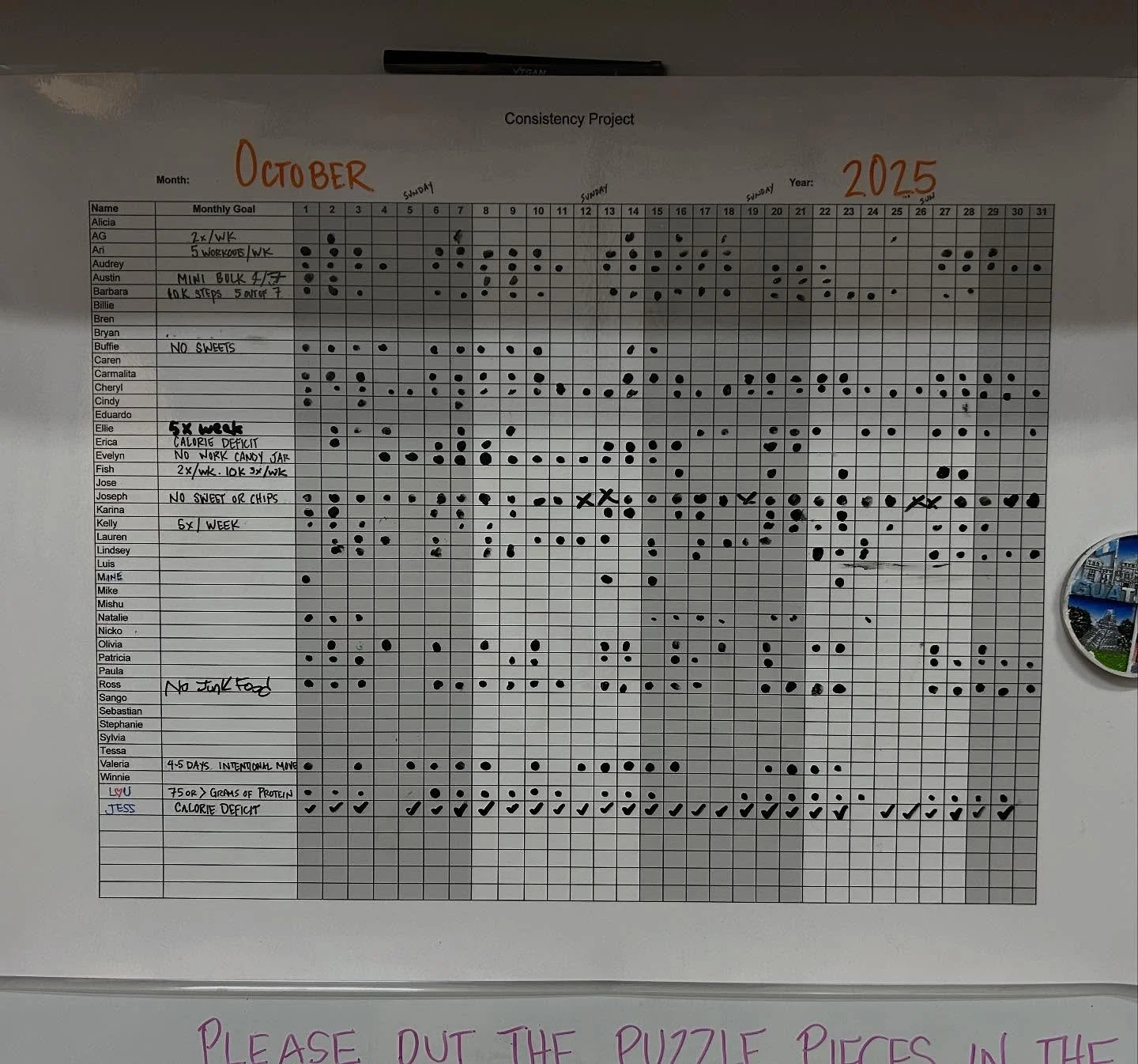 October&rsquo;s Consistently Chart&hellip; New Month starts TODAY!!! To participate or not participate?  There lies the challenge. 👊🏼💪🏼😘