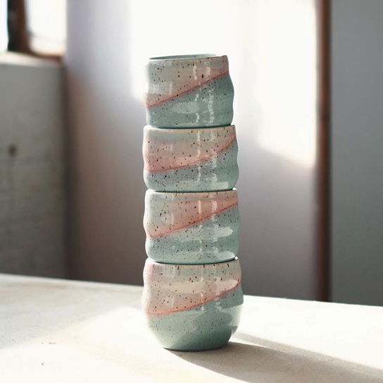 teal ombre stacked tumblers