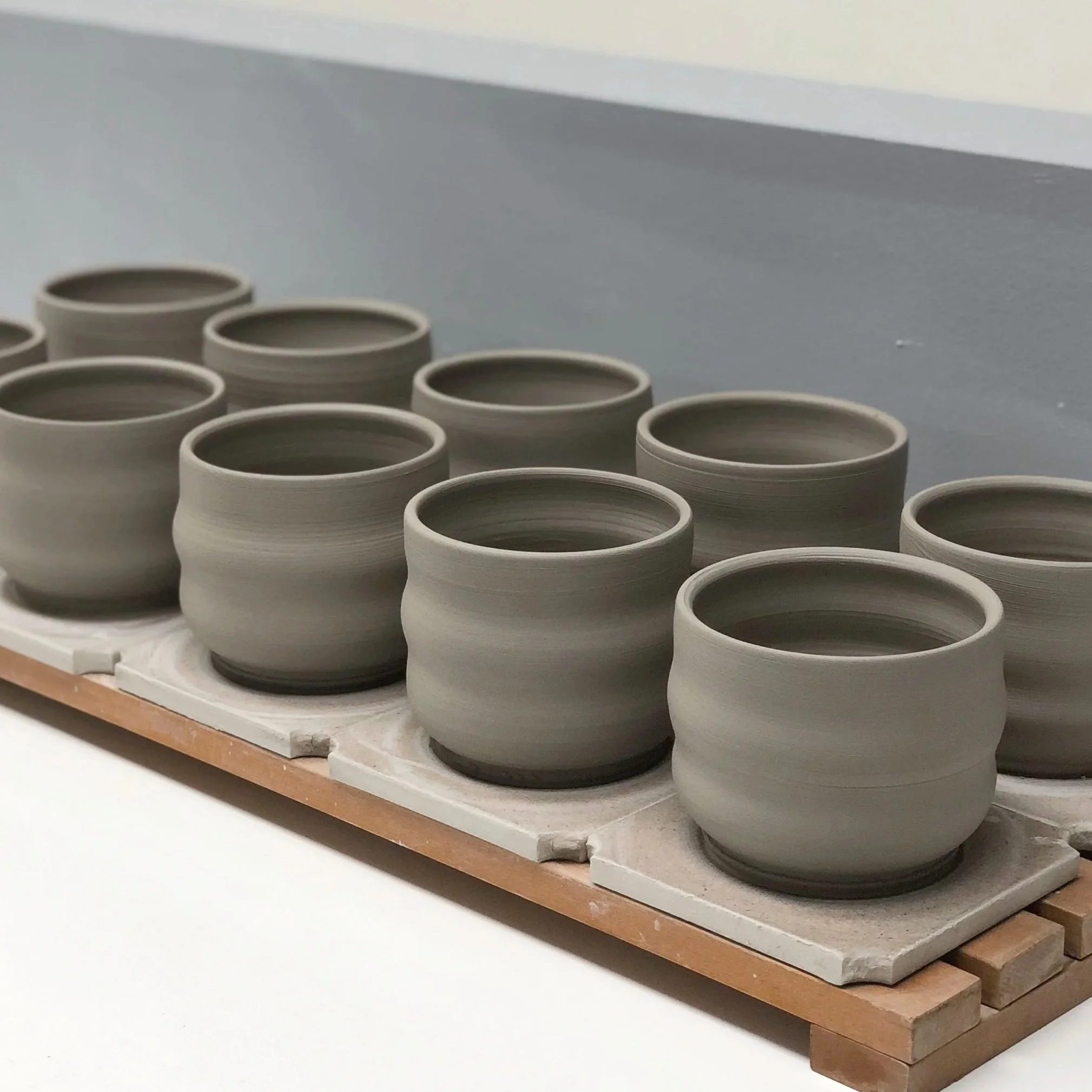 fresh thrown wavy planters