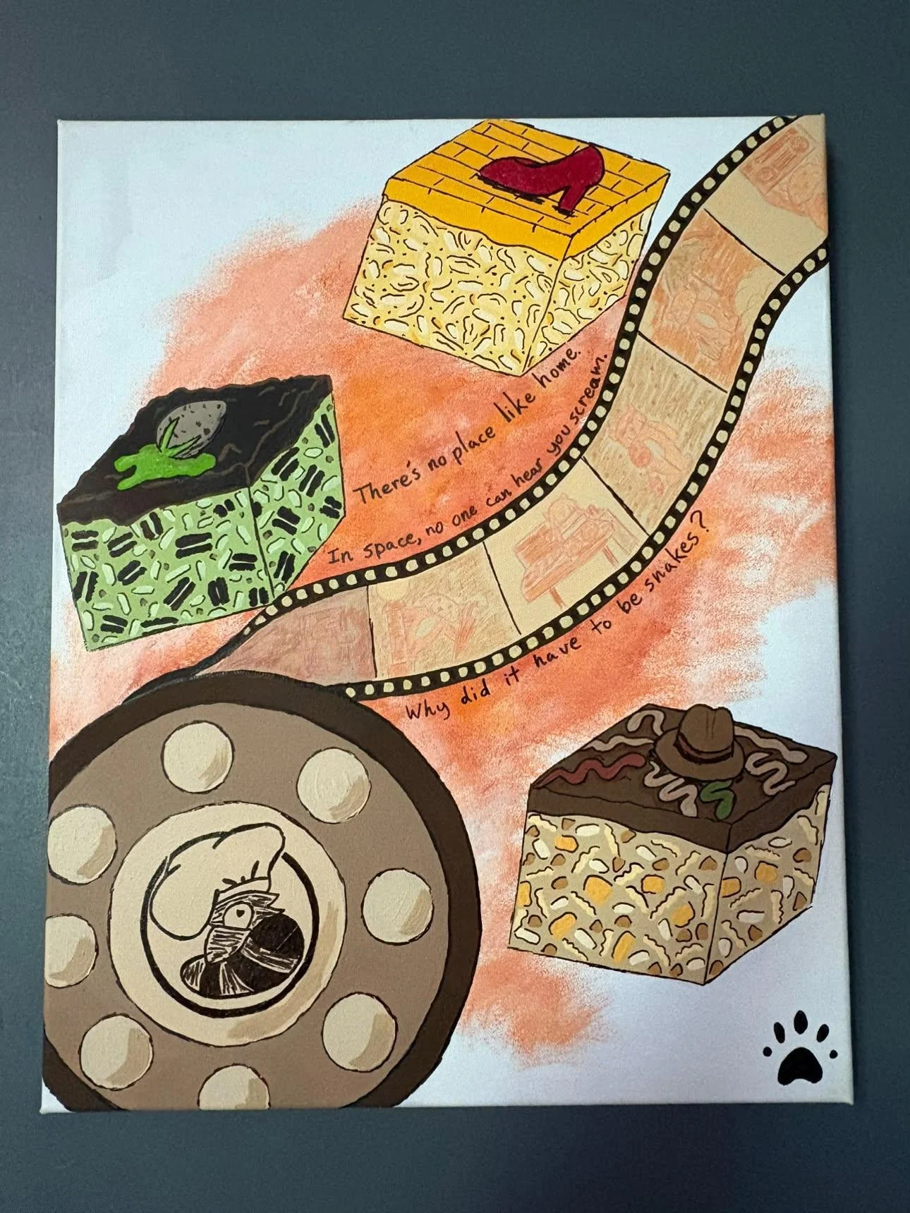 Ginger's Journey Through Film ---a 'The Great Movie Ride' themed painting for an event hosted by Once Upon a Magic Market---