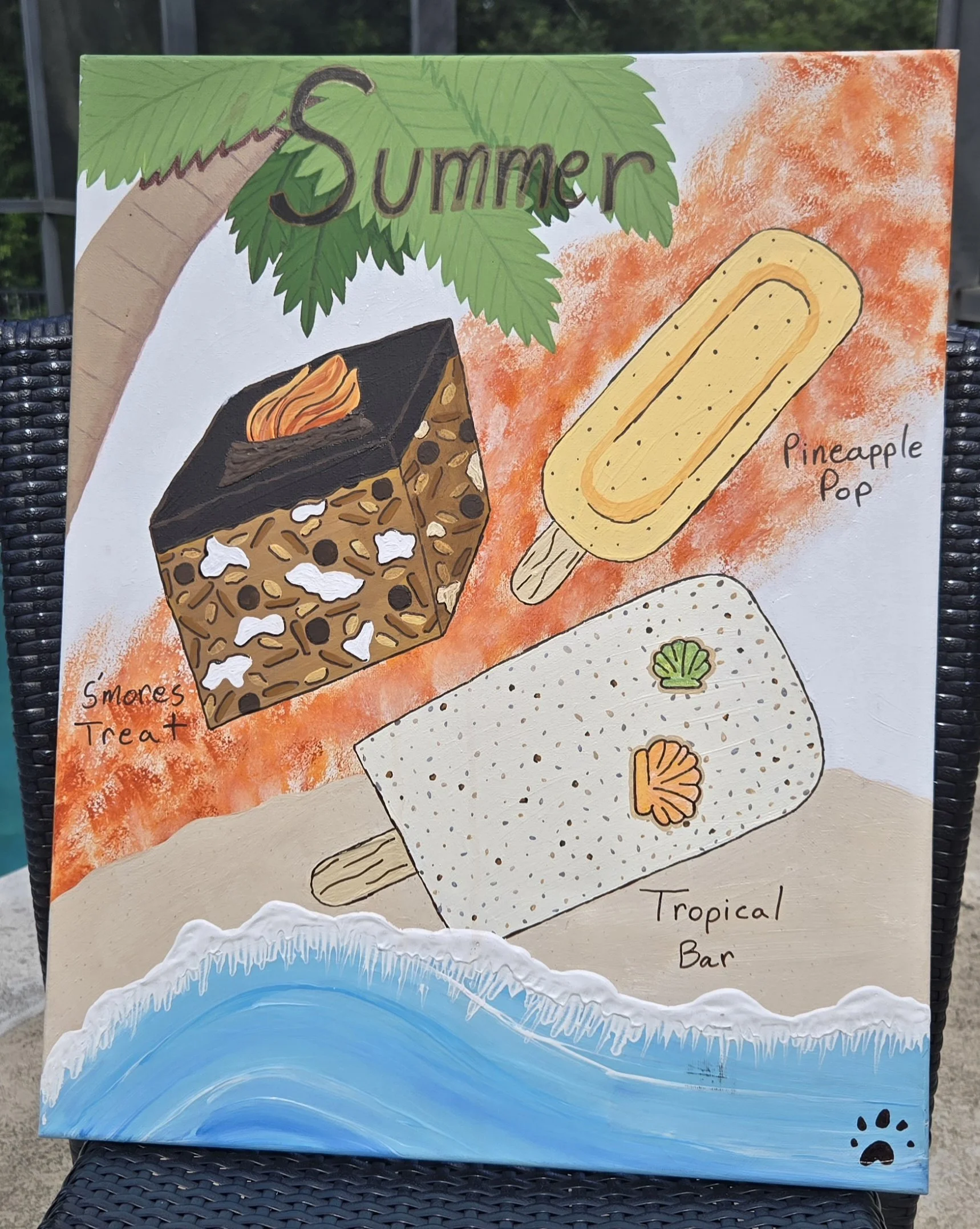 Summer Menu 2026 ---each seasonal menu change has a custom painting---