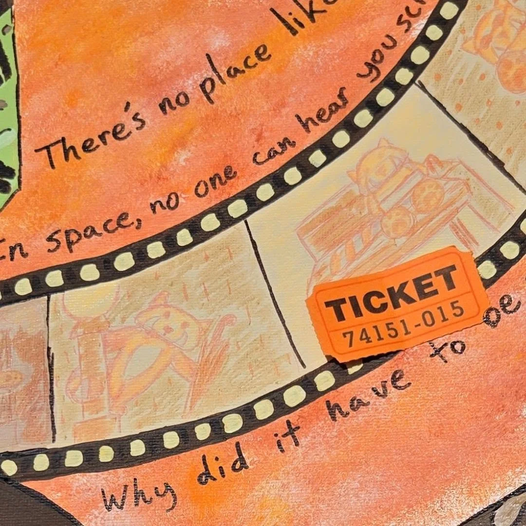We got a winner!!!! Ticket # 015 is the winner of our custom painting for the @onceuponamagicmarket 's A Tribute to Lost Attractions!!! We knew immediately we wanted to pay tribute the the classic The Great Movie Ride and Ginger couldn't help but mak