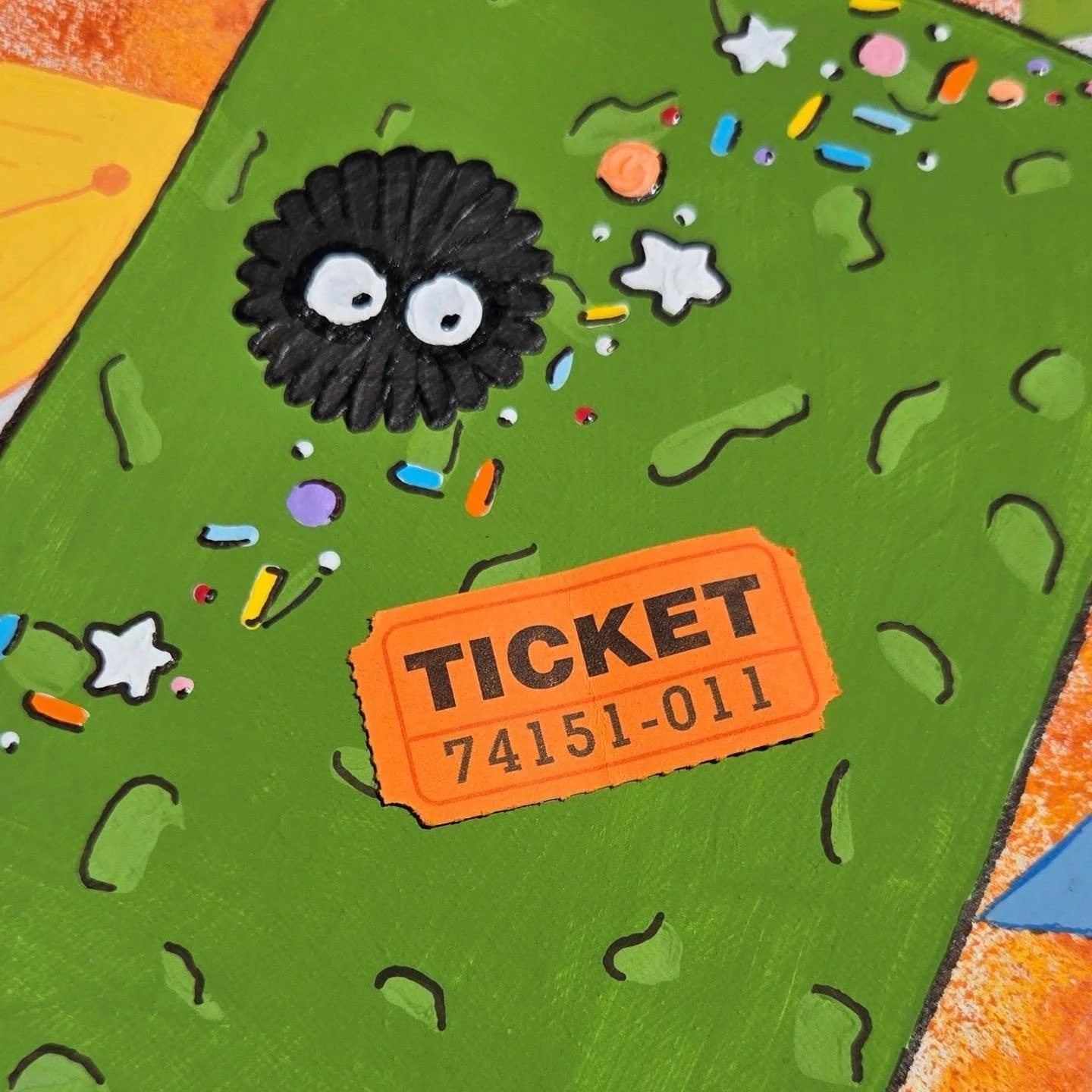 We got a winner!!!! Ticket # 011 is the winner of our custom painting for the @onceuponamagicmarket's A World of Hope Market!!! We took a Ginger Panda take on the Small World exit signs and did 'red panda' in 5 different languages. 
We had fun with t