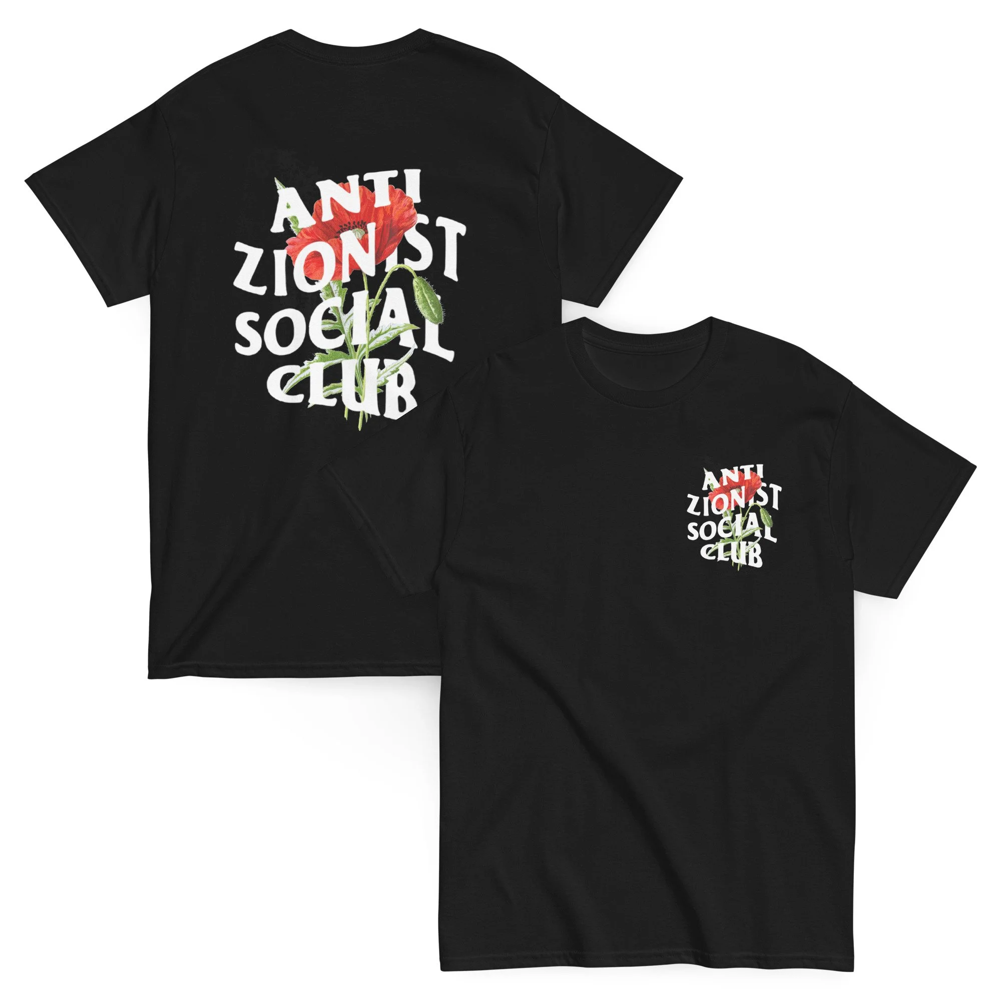 Anti Zionist Social Club Tee – Poppy Flower Edition