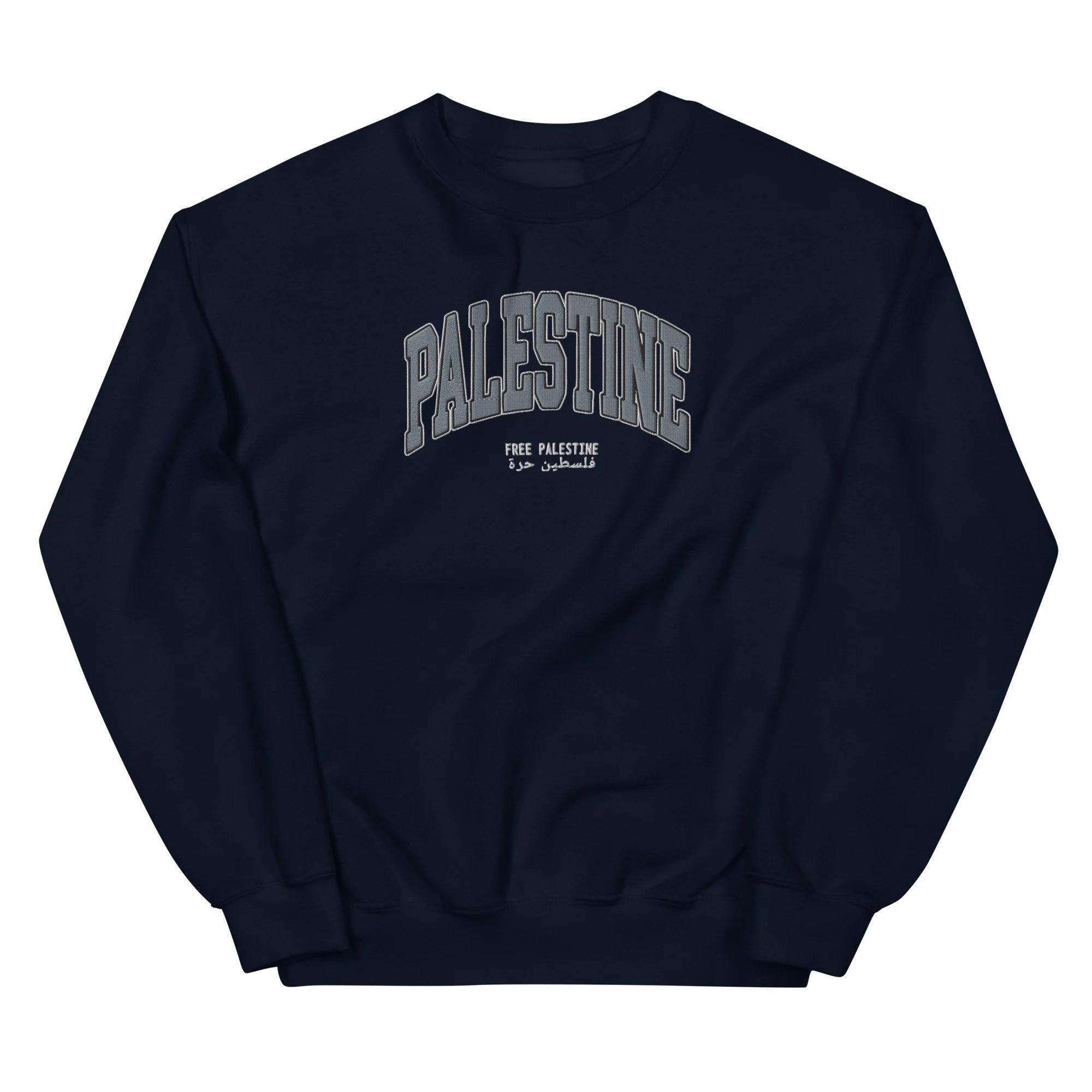 AZSC x Netwalker13 Palestine College Sweatshirt with embroidered design, official Anti Zionist Social Club streetwear