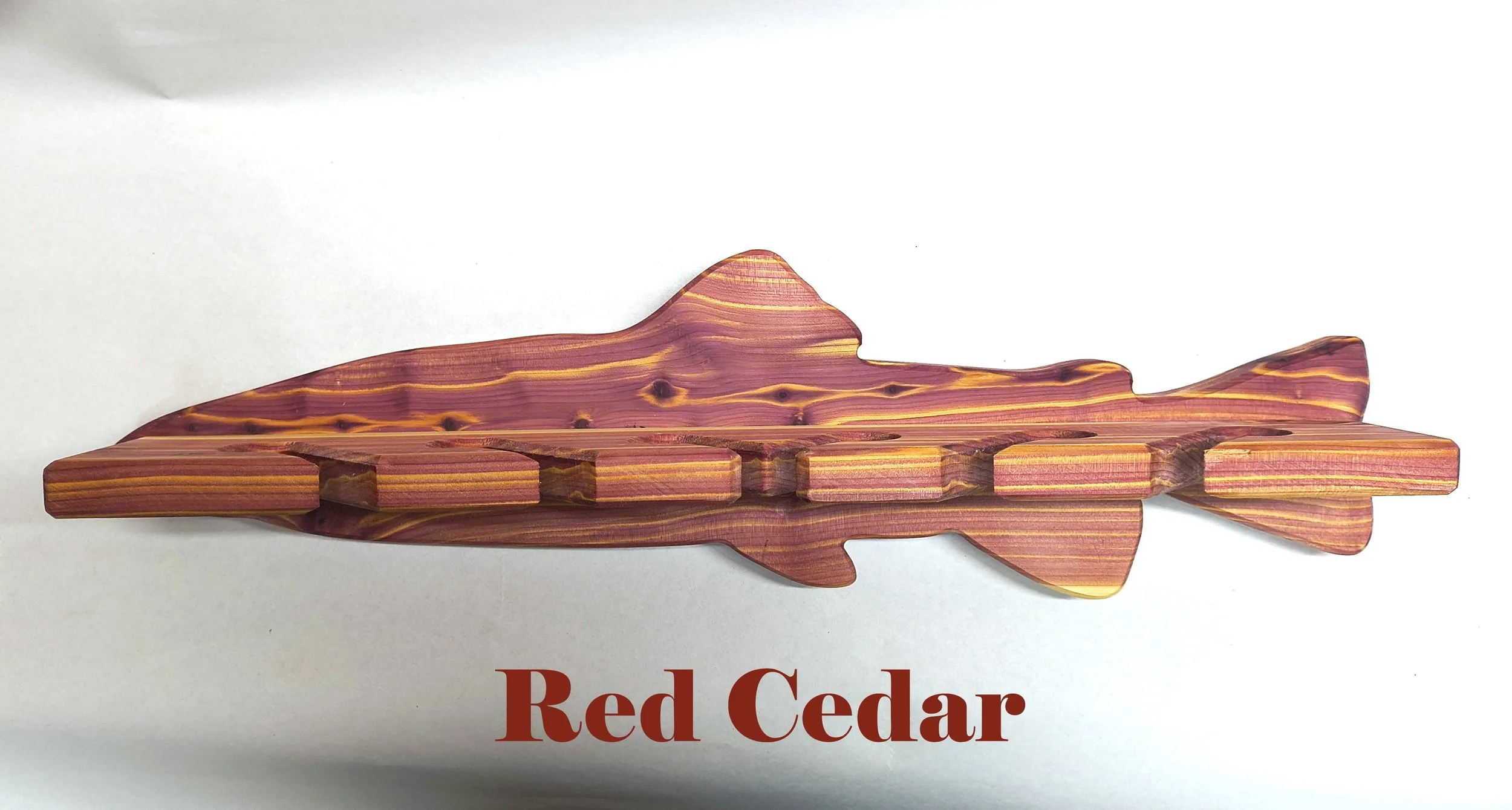 Horizontal Fishing Rod Holder - Solid Hardwood Wall Storage Rack