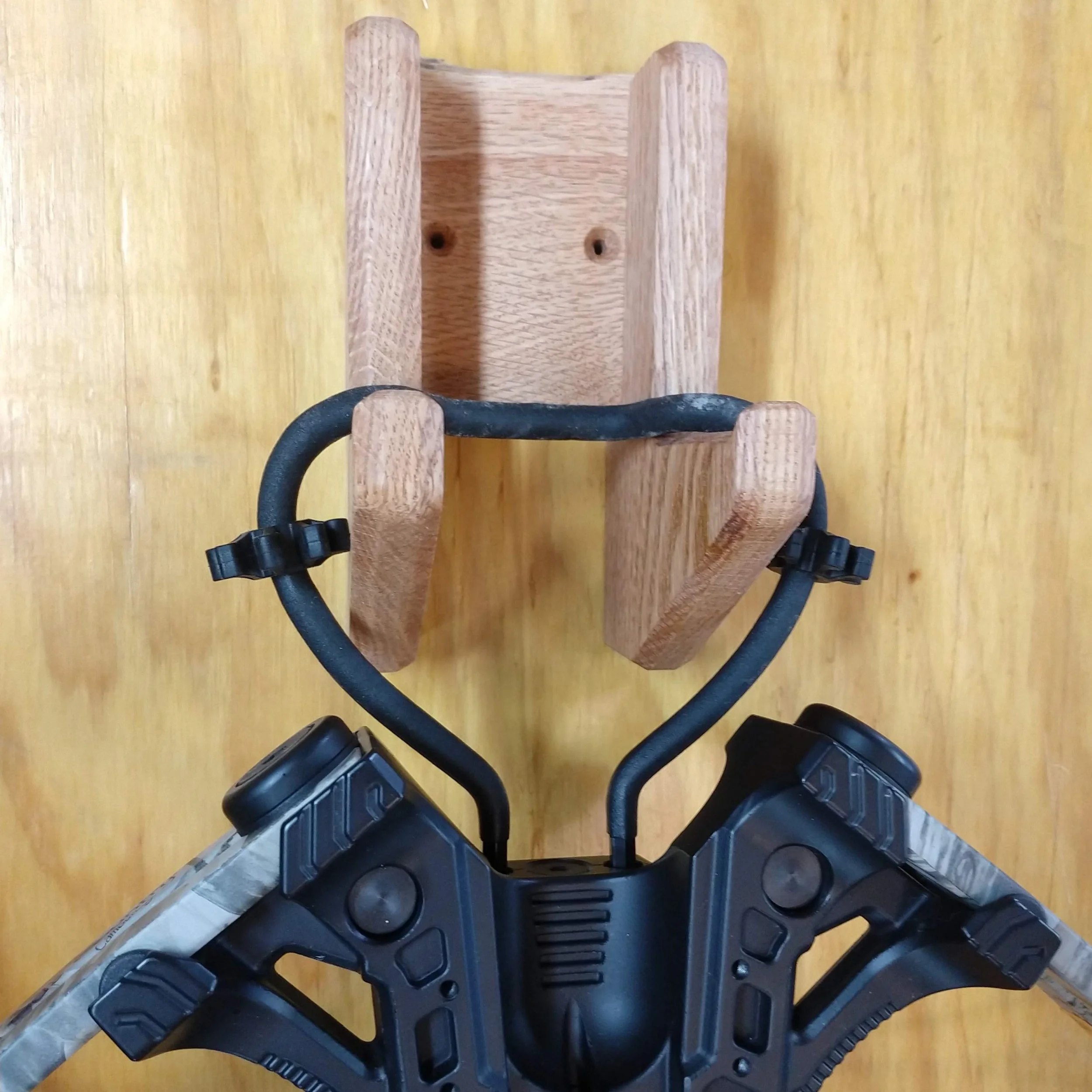 Wall-Mounted Solid Hardwood Crossbow Display Rack